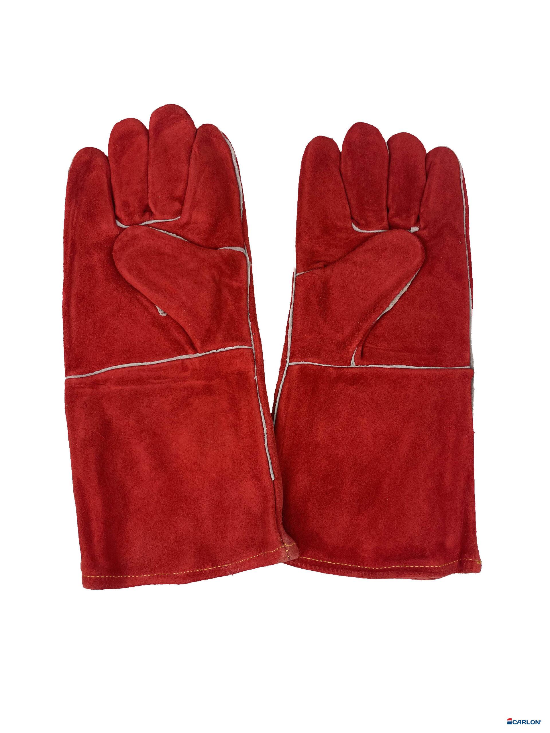 Lashandschoen rood splitleder gevoerd XL/10