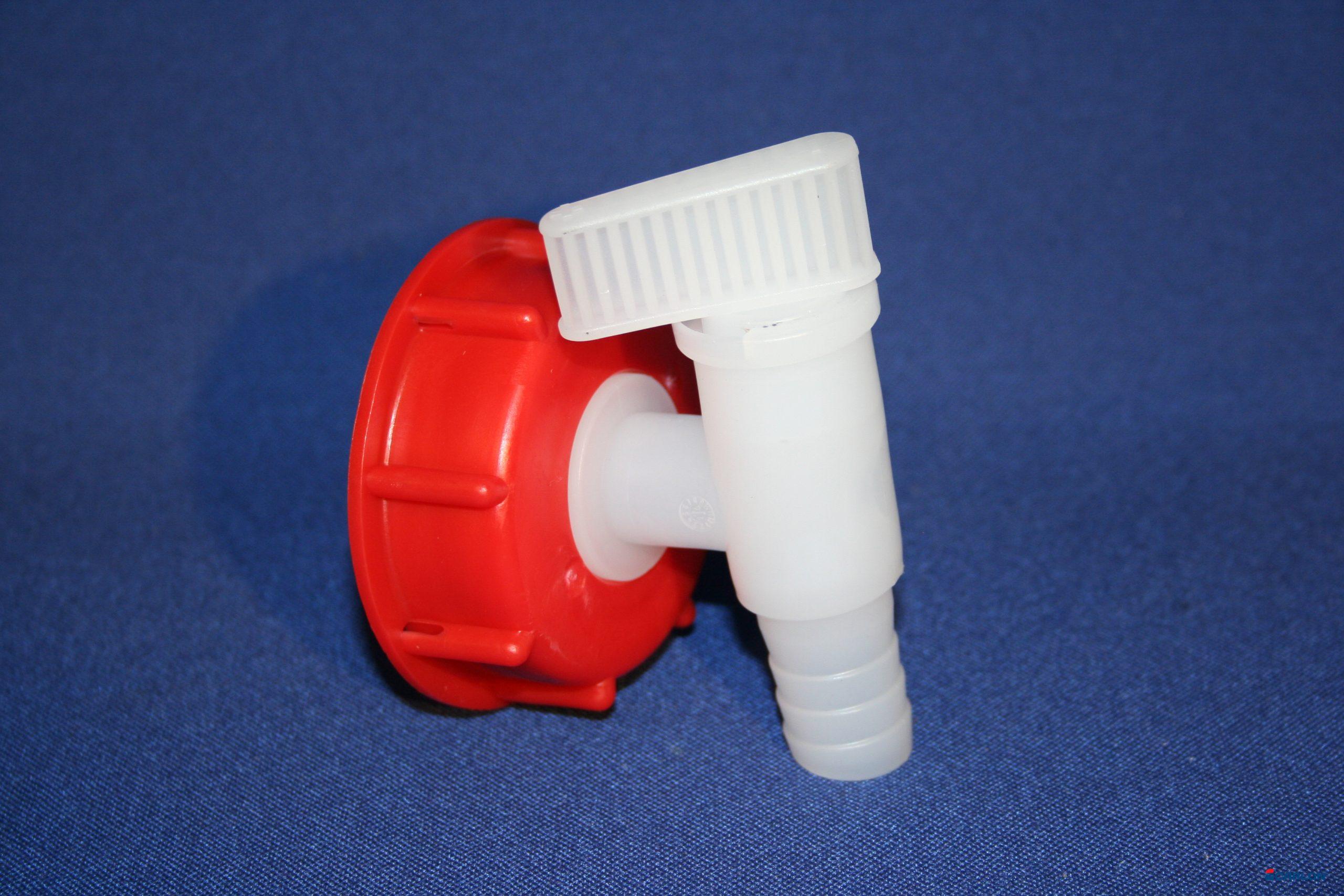 Kraan tbv 30L kunststof vat blauw en wit