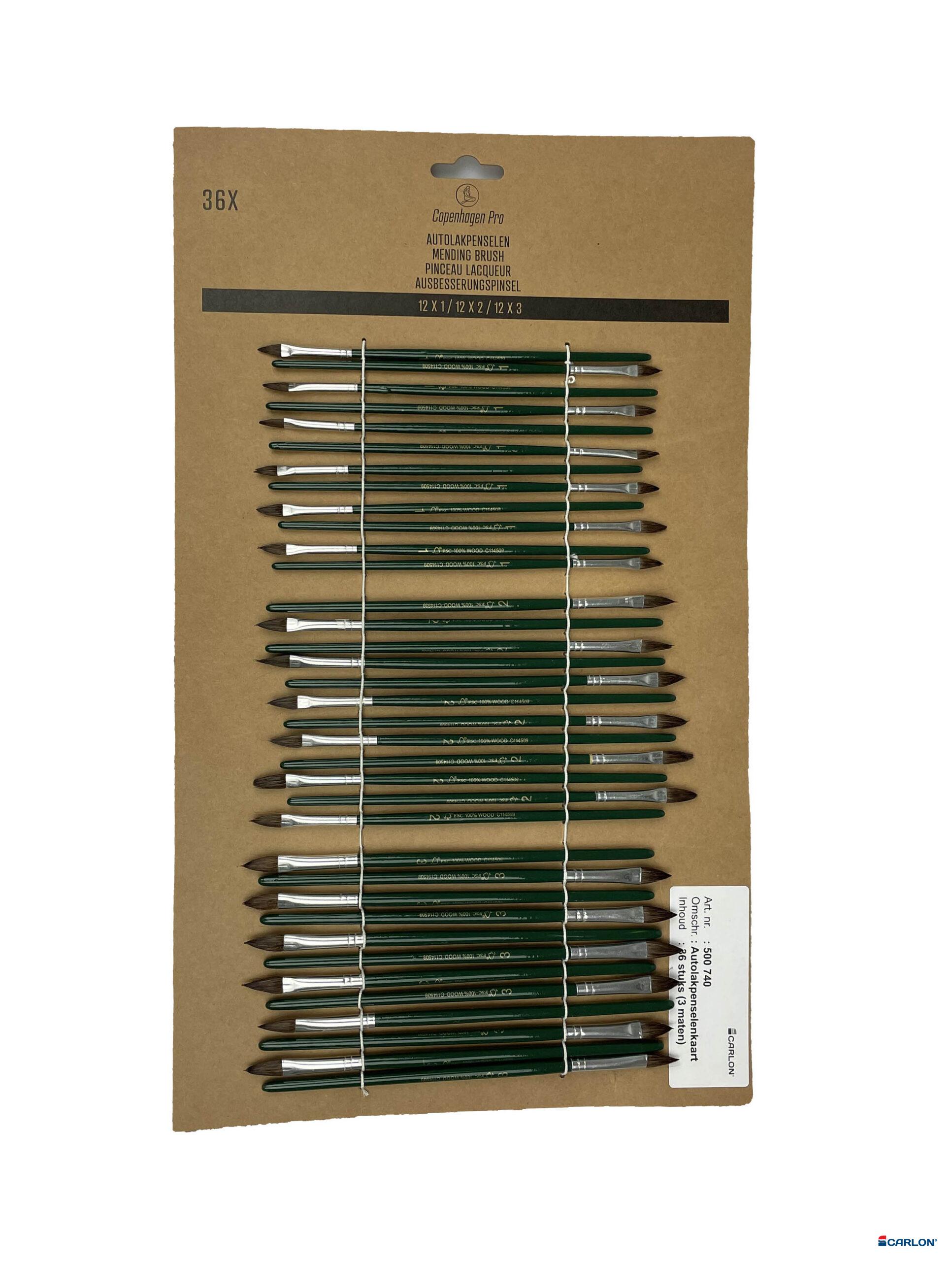 Autolakpenselenkaart (36st/3mt)