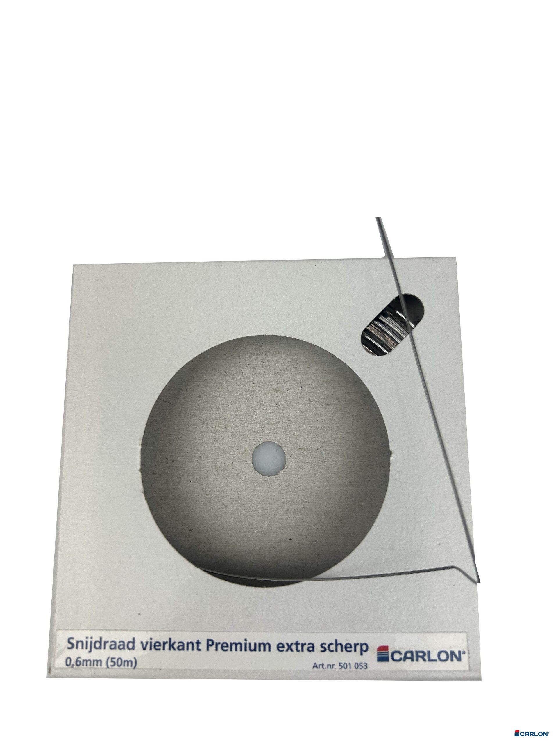 Snijdraad vierkant 0,6mm Premium extra scherp op rol (50m)