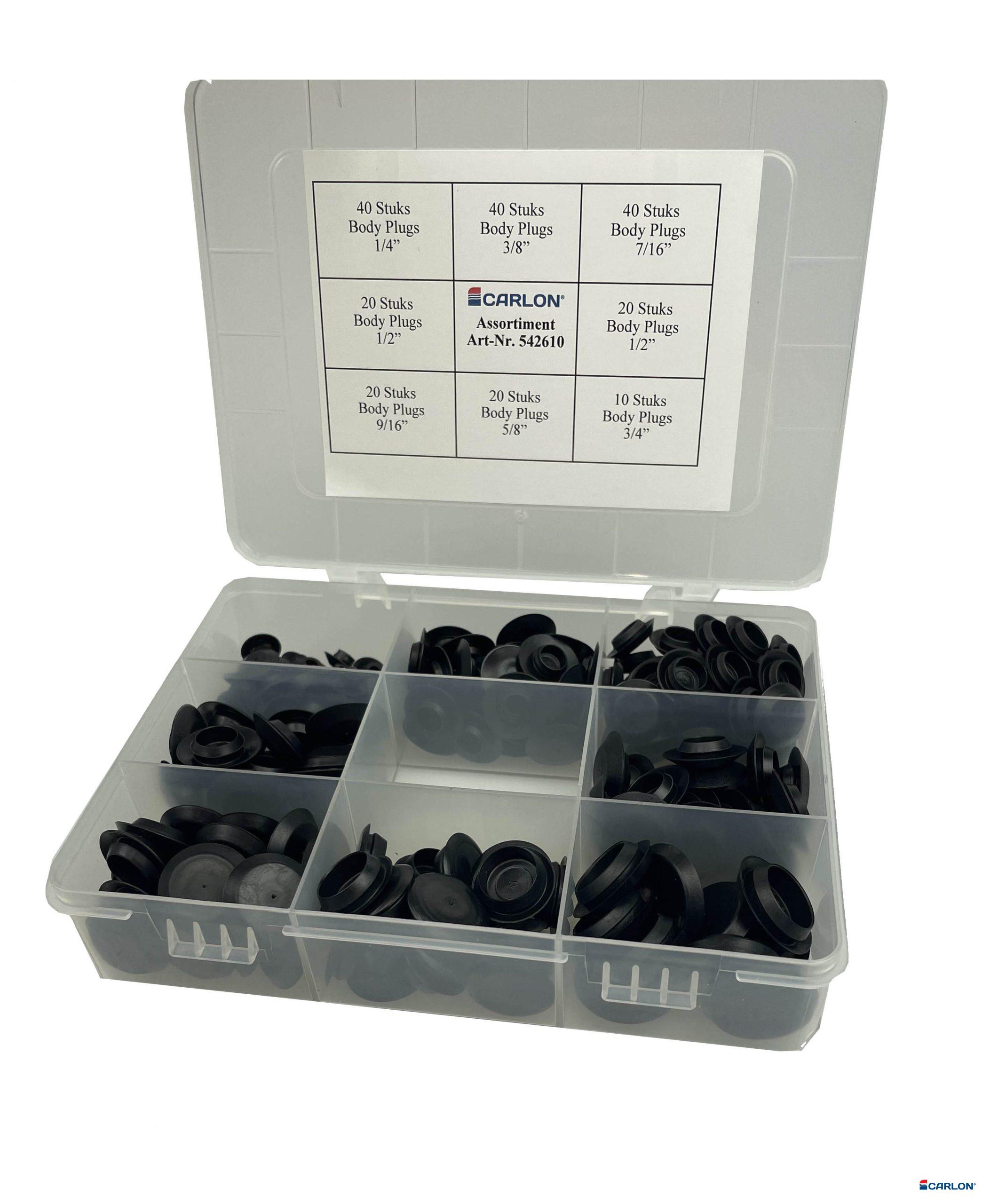 Assortiment Bodyplugs 1/4"- 3/4" (230st)