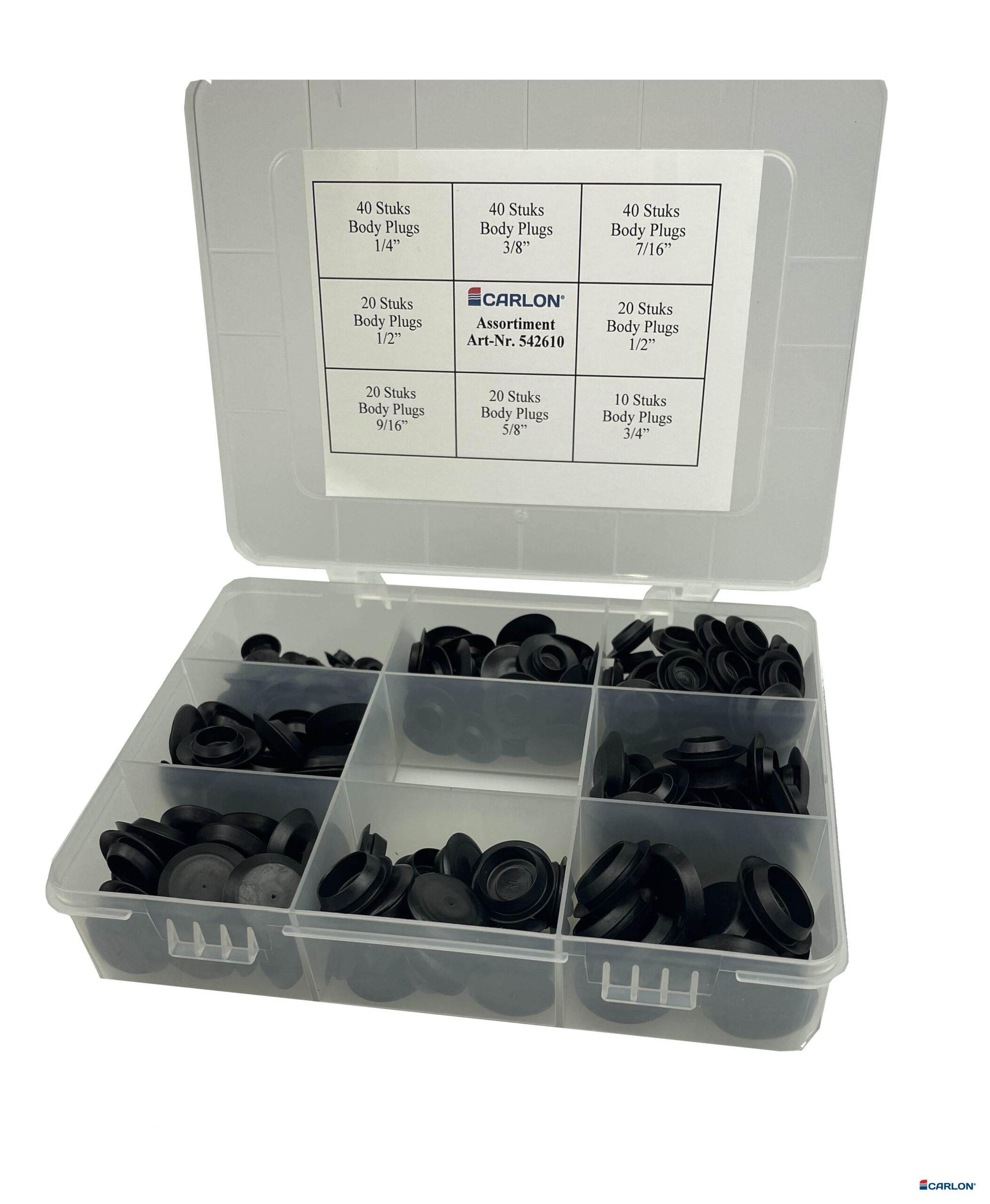 Assortiment Bodyplugs 1/4"- 3/4" (230st)