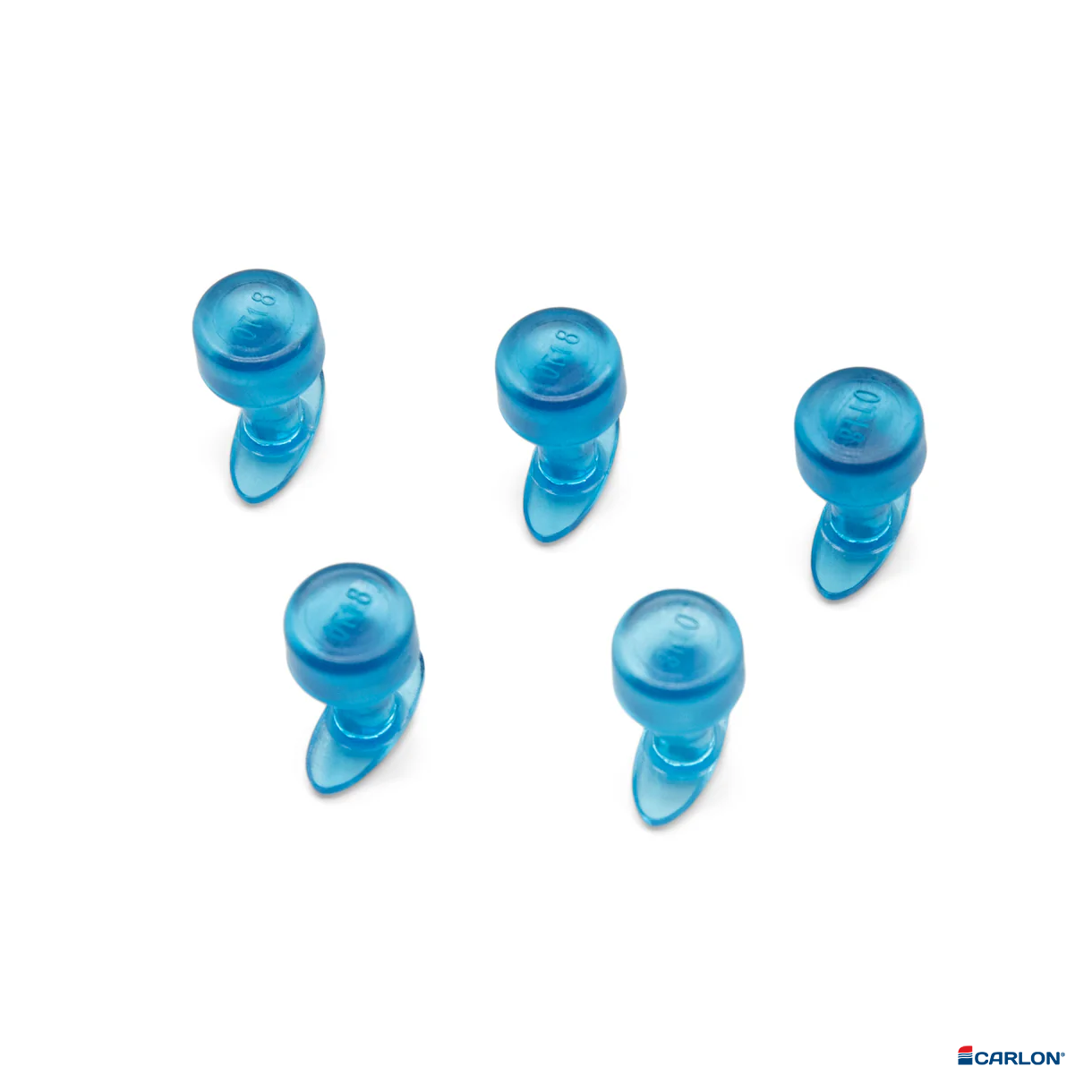 Clear Blue tab smooth oval 18mm (5st)