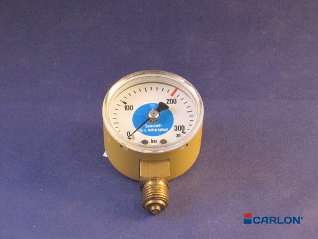 Manometer inhoudsdruk onderaansluiting ¼" Zuurstof 0-200/315 bar 50mm - Afbeelding 2