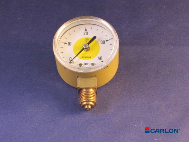 Manometer inhoudsdruk onderaansluiting ¼" Acetyleen 0-25/40 bar 50mm - Afbeelding 2