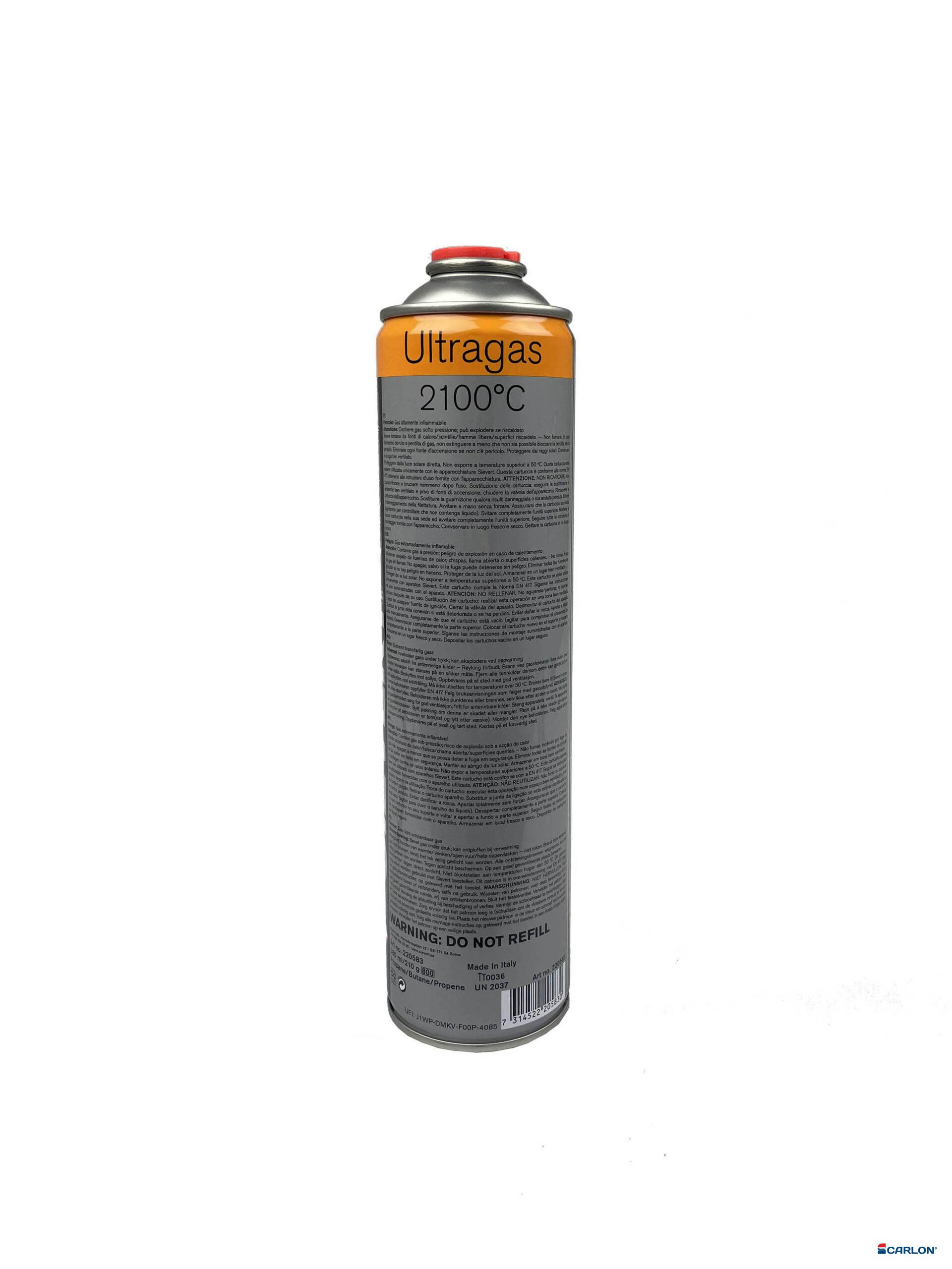 Gaspatroon met buitendraad tbv Powerjet brander 380ml
