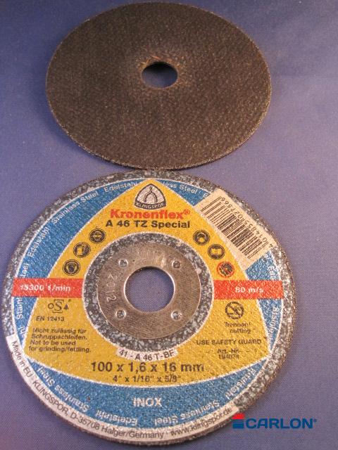 Doorslijpschijf RVS 100x1,6x16,0mm