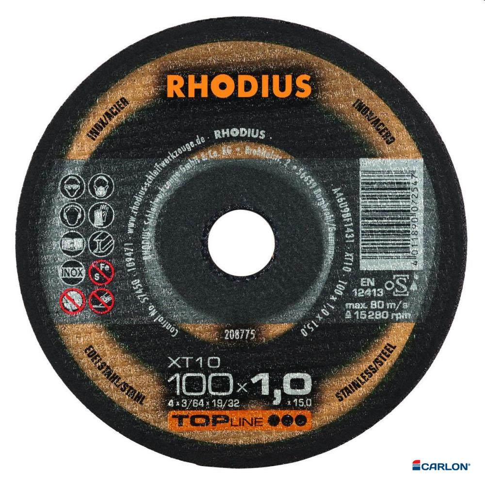 Doorslijpschijf RVS 105x1,0x10,0mm (Rhodius) - Afbeelding 3