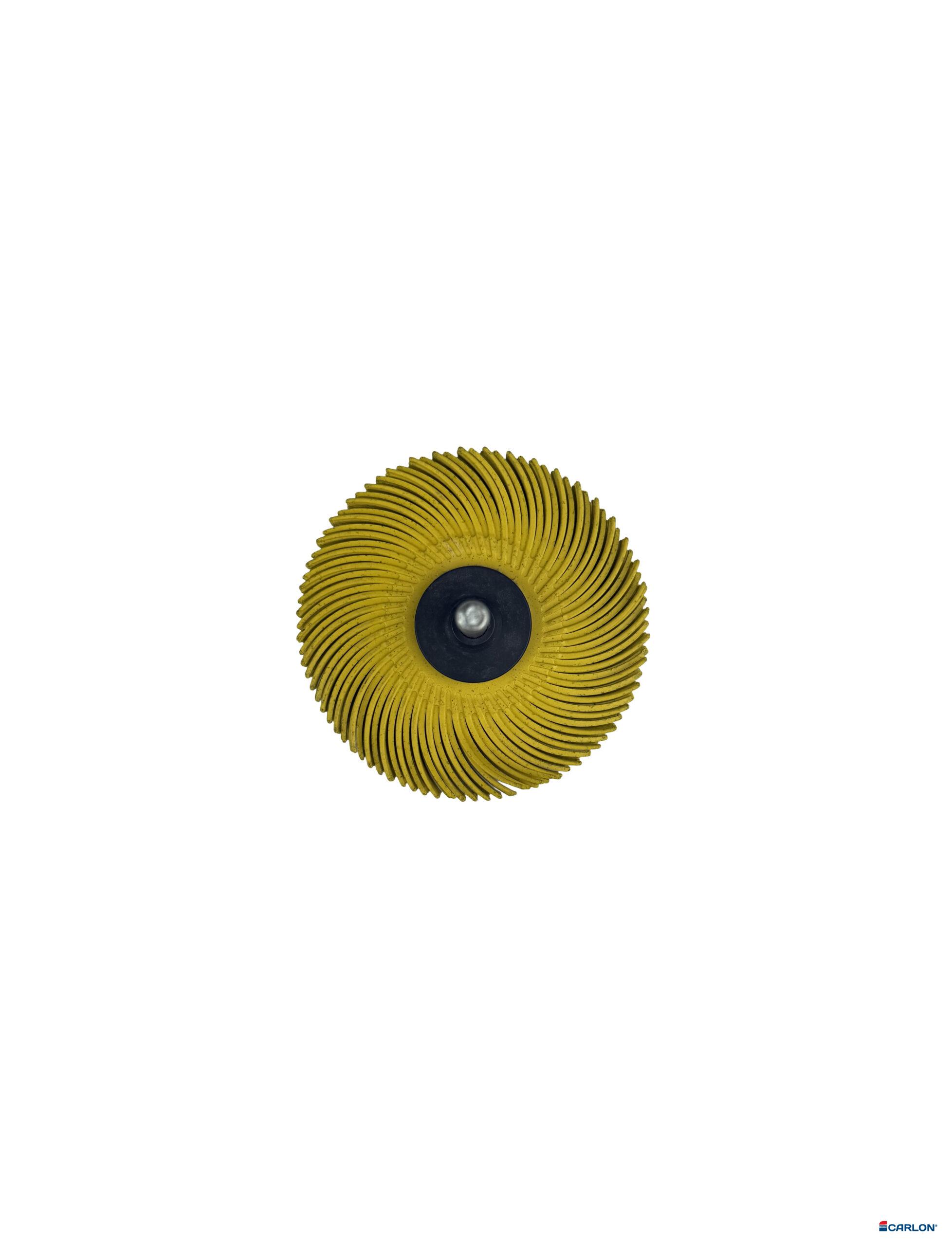 Bristle disc ster 75mm met as k80 geel - Afbeelding 2