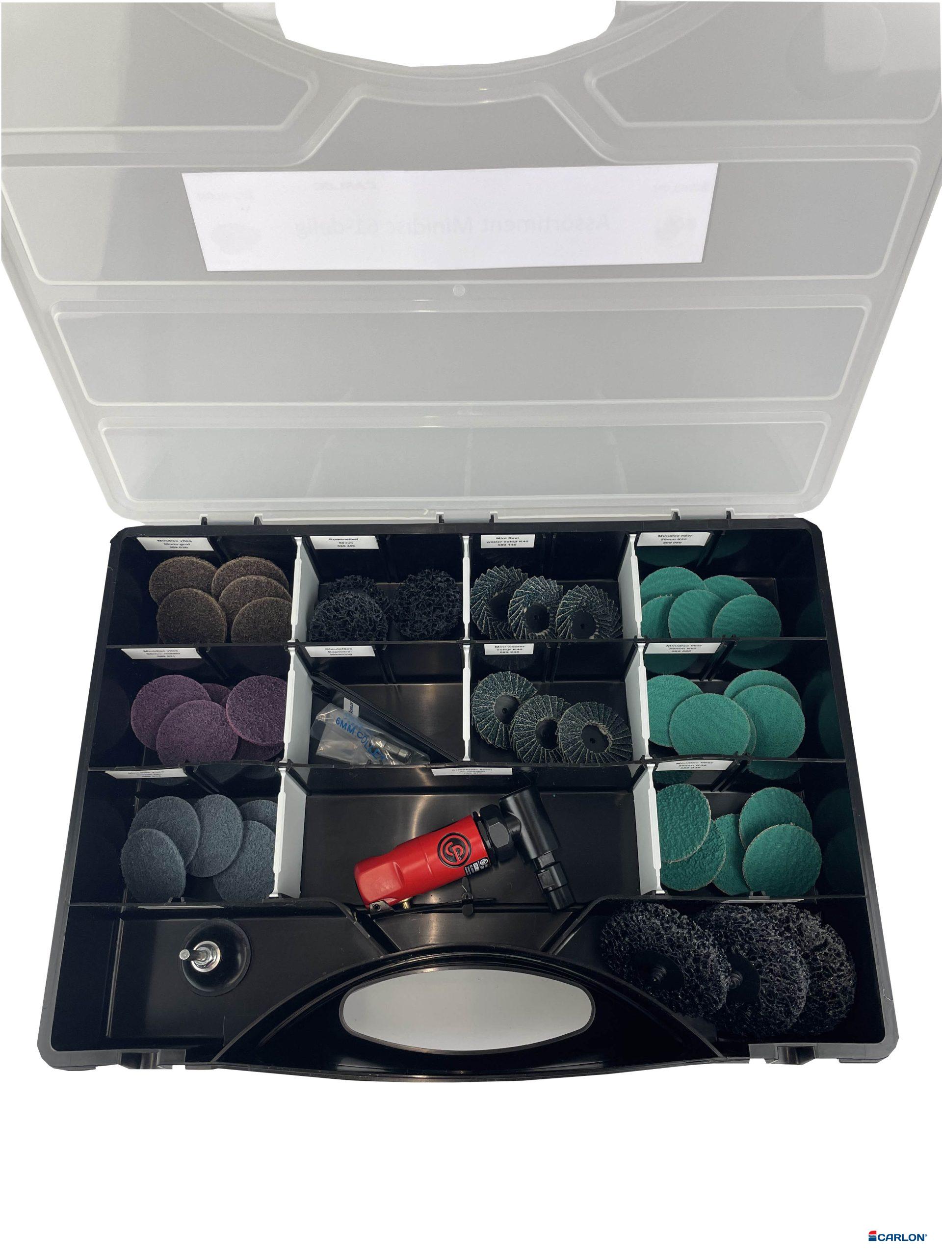 Assortiment mini-discs met haakse stiftslijper