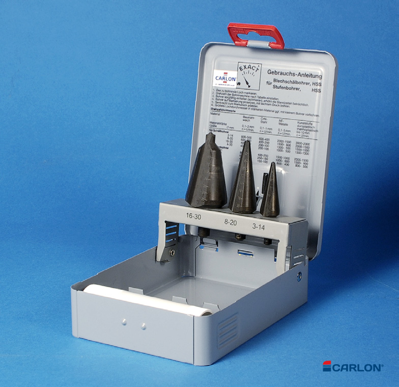 Assortiment conische plaatboren 3-dlg HSS - Afbeelding 2