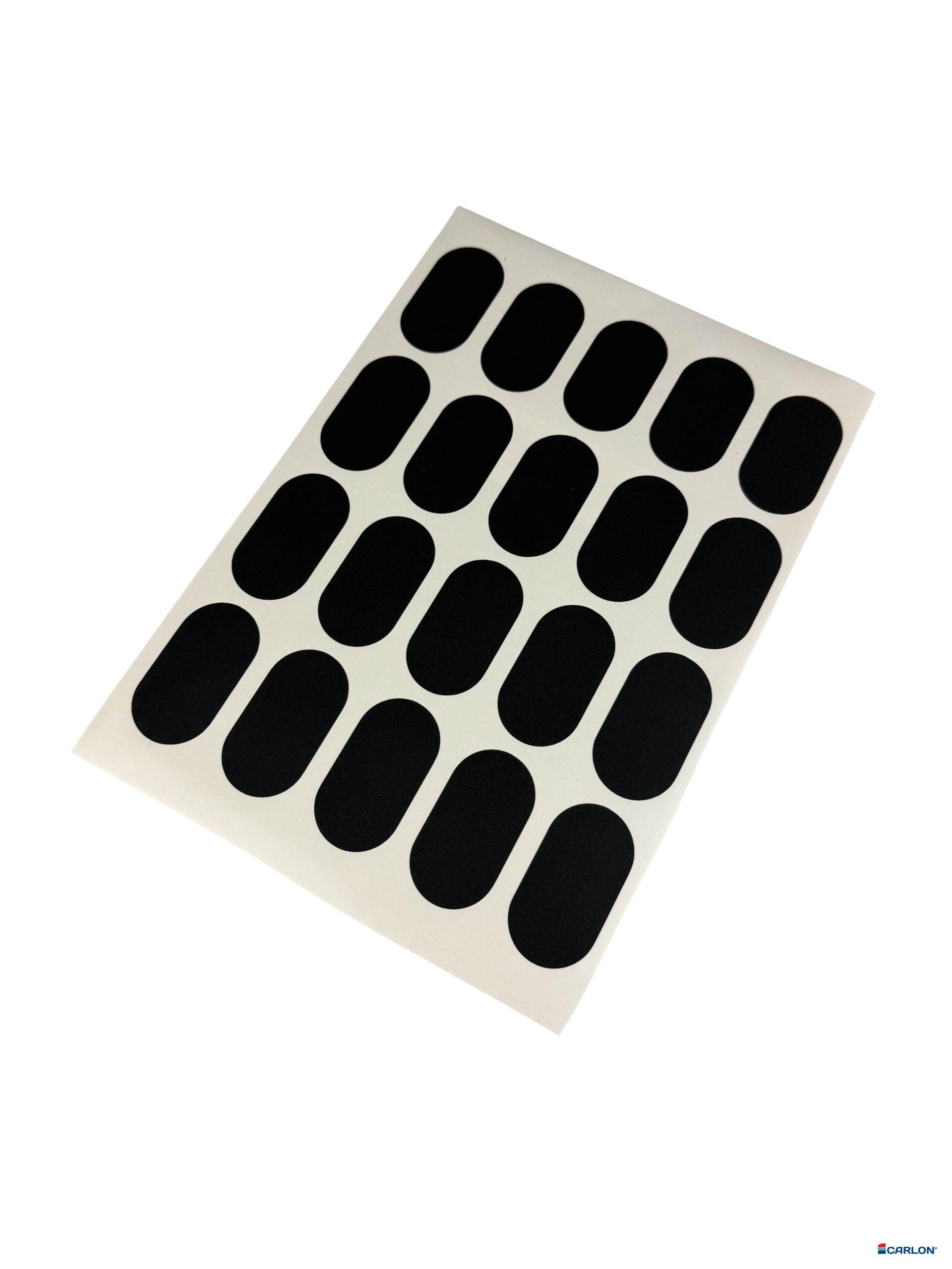 Deurmaskeerstickervel A4 ovaal zwart structuur 32x61mm (20st)