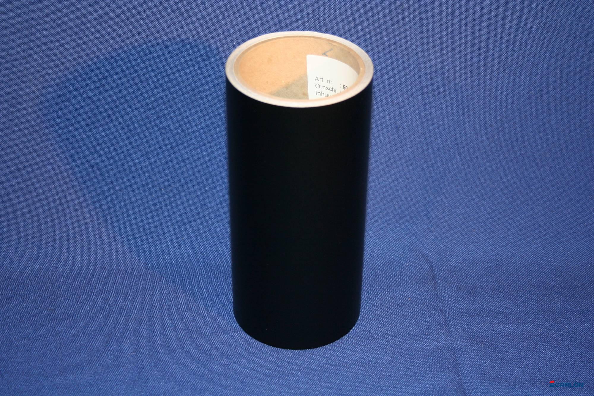 Stijlfolie zwart zijdeglans glad 20cm (5m)