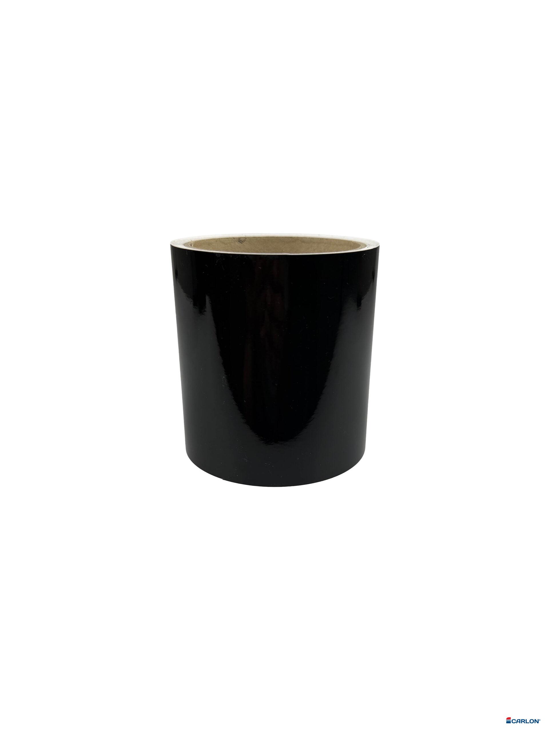 Stijlfolie hoogglans zwart glad 10cm (5m)
