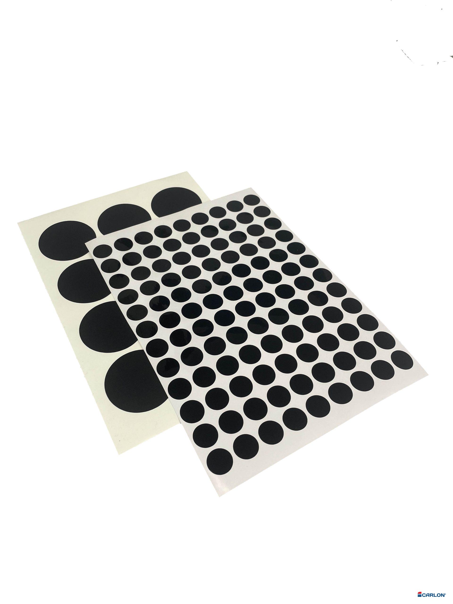 Deurmaskeerstickervel A4 zwart glad 20mm (108st)