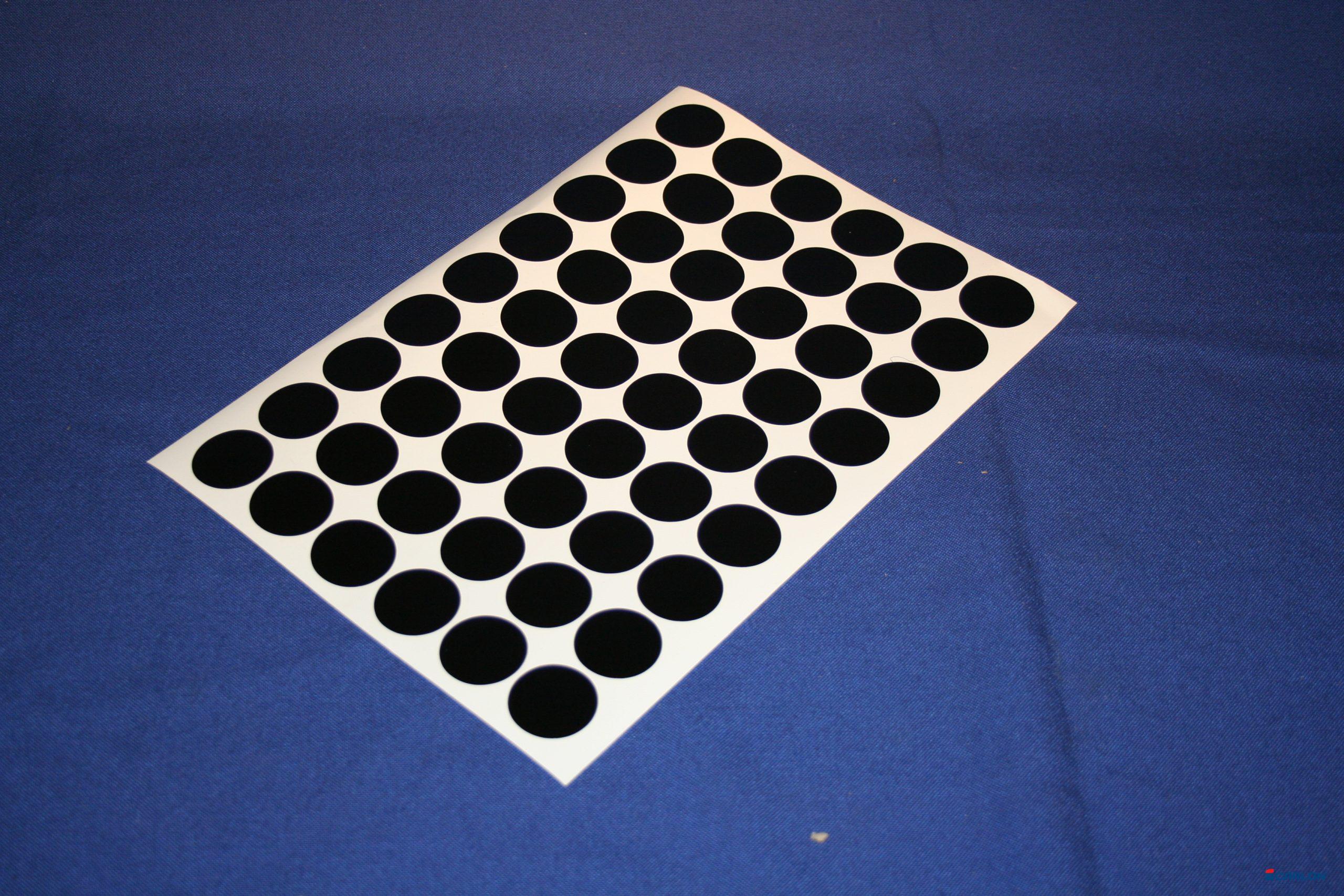 Deurmaskeerstickervel A4 zwart glad 30mm (54st)