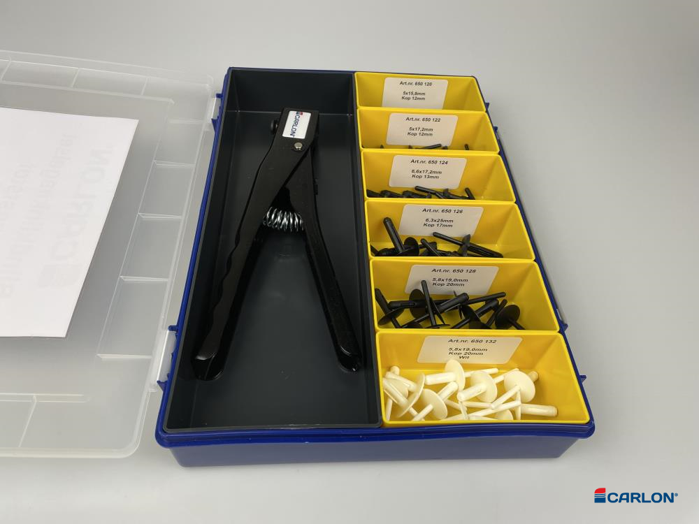 Blindklinknagelassortiment kunststof met tang - Afbeelding 2