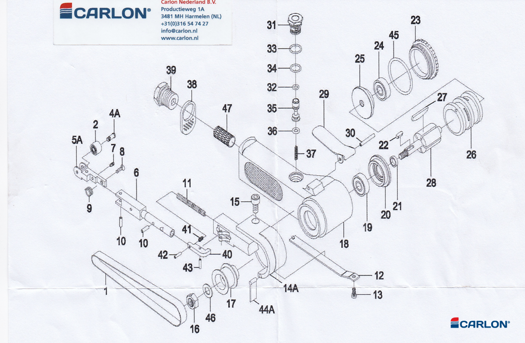 Perslucht bandschuurmachine PS 5 10x330mm - Afbeelding 3
