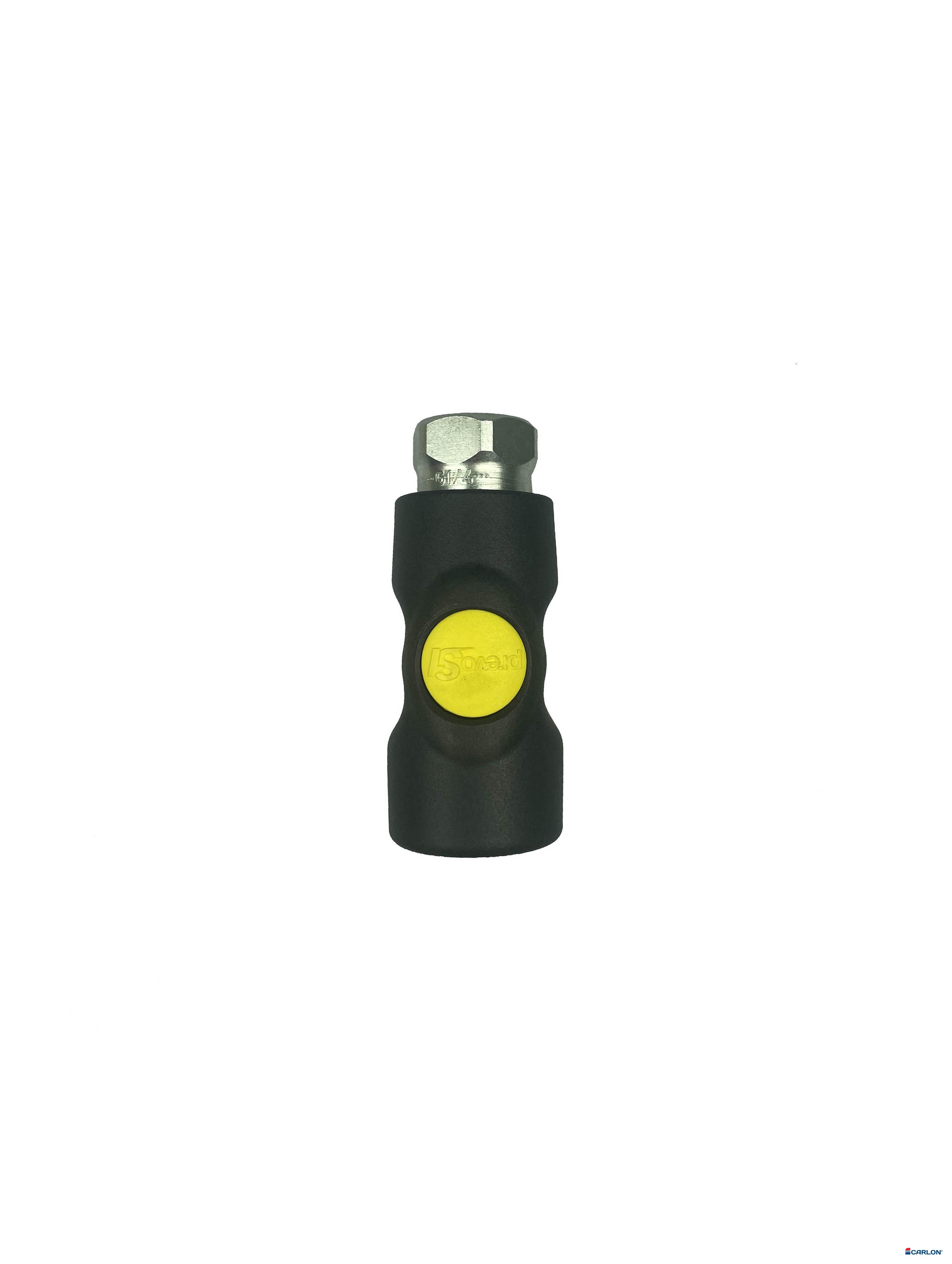 Veiligheidskoppeling A1/22 1/4" binnendraad met drukknop geel