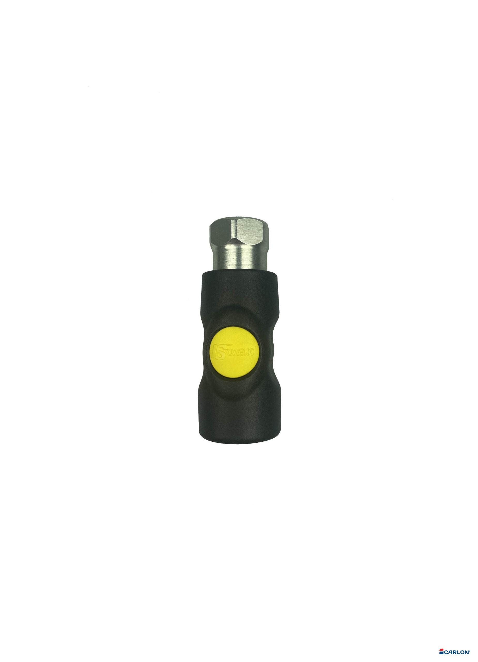 Veiligheidskoppeling A1/22 3/8" binnendraad met drukknop geel