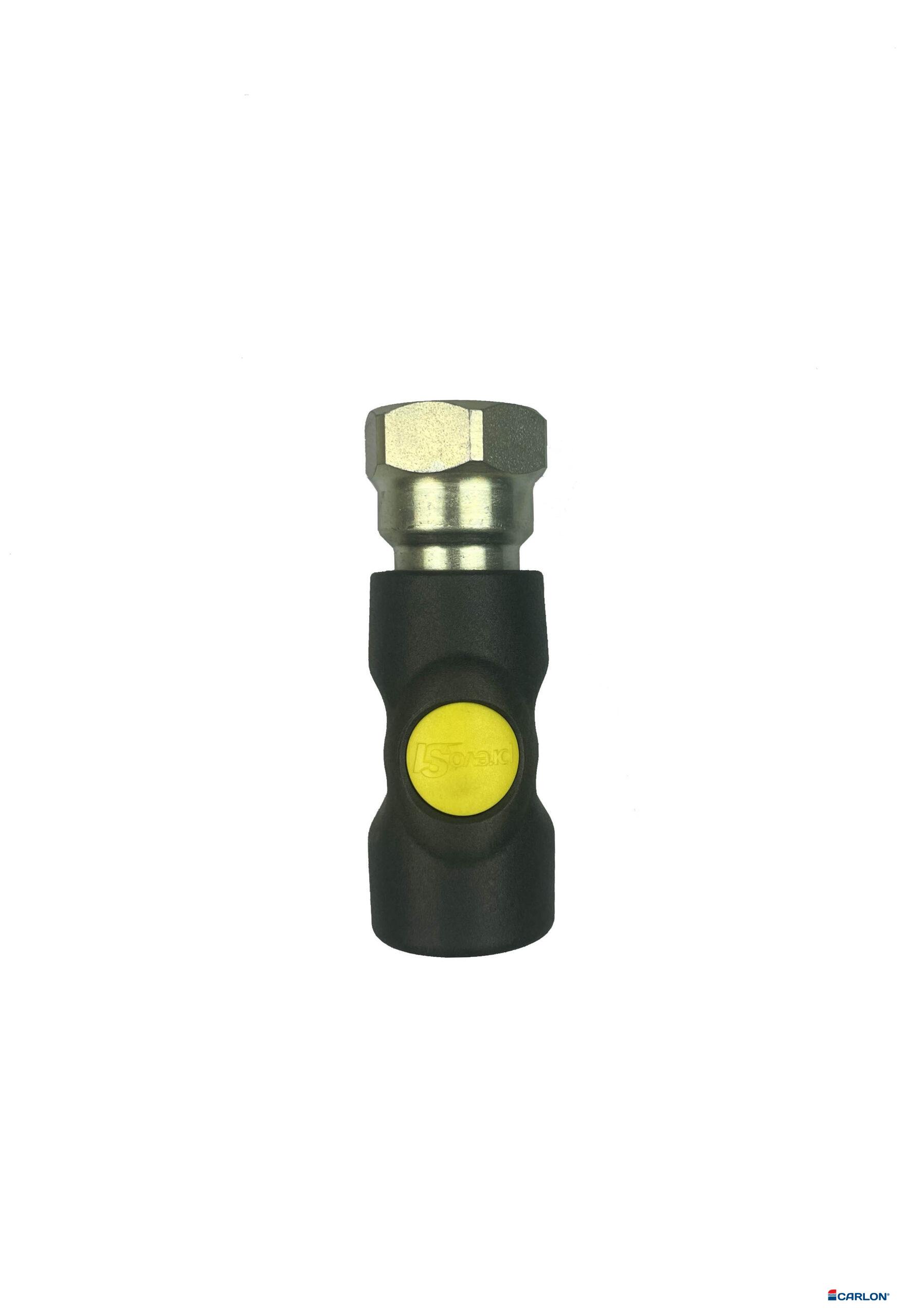 Veiligheidskoppeling A1/22 1/2" binnendraad met drukknop geel