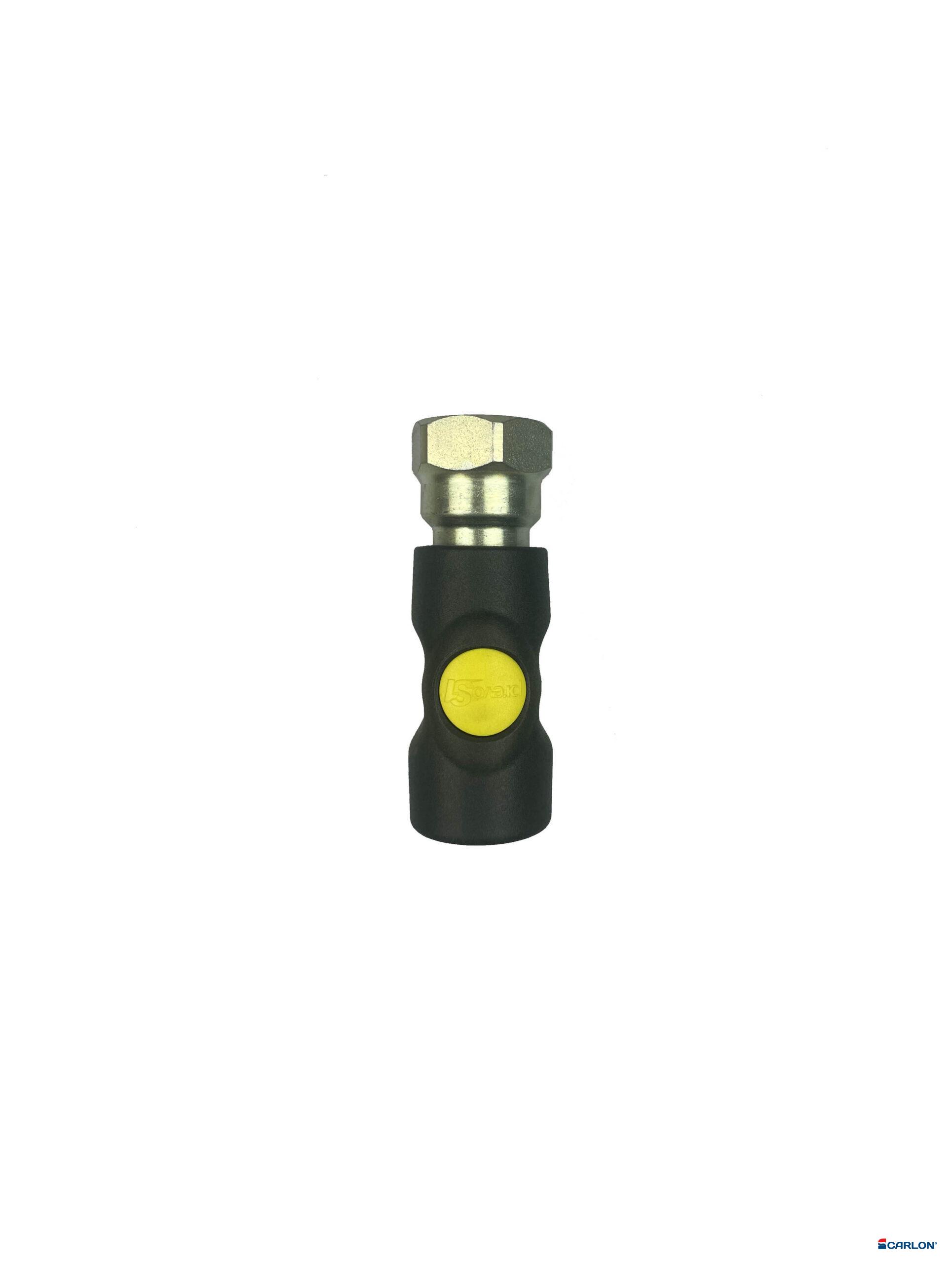 Veiligheidskoppeling A1/22 1/2" binnendraad met drukknop geel