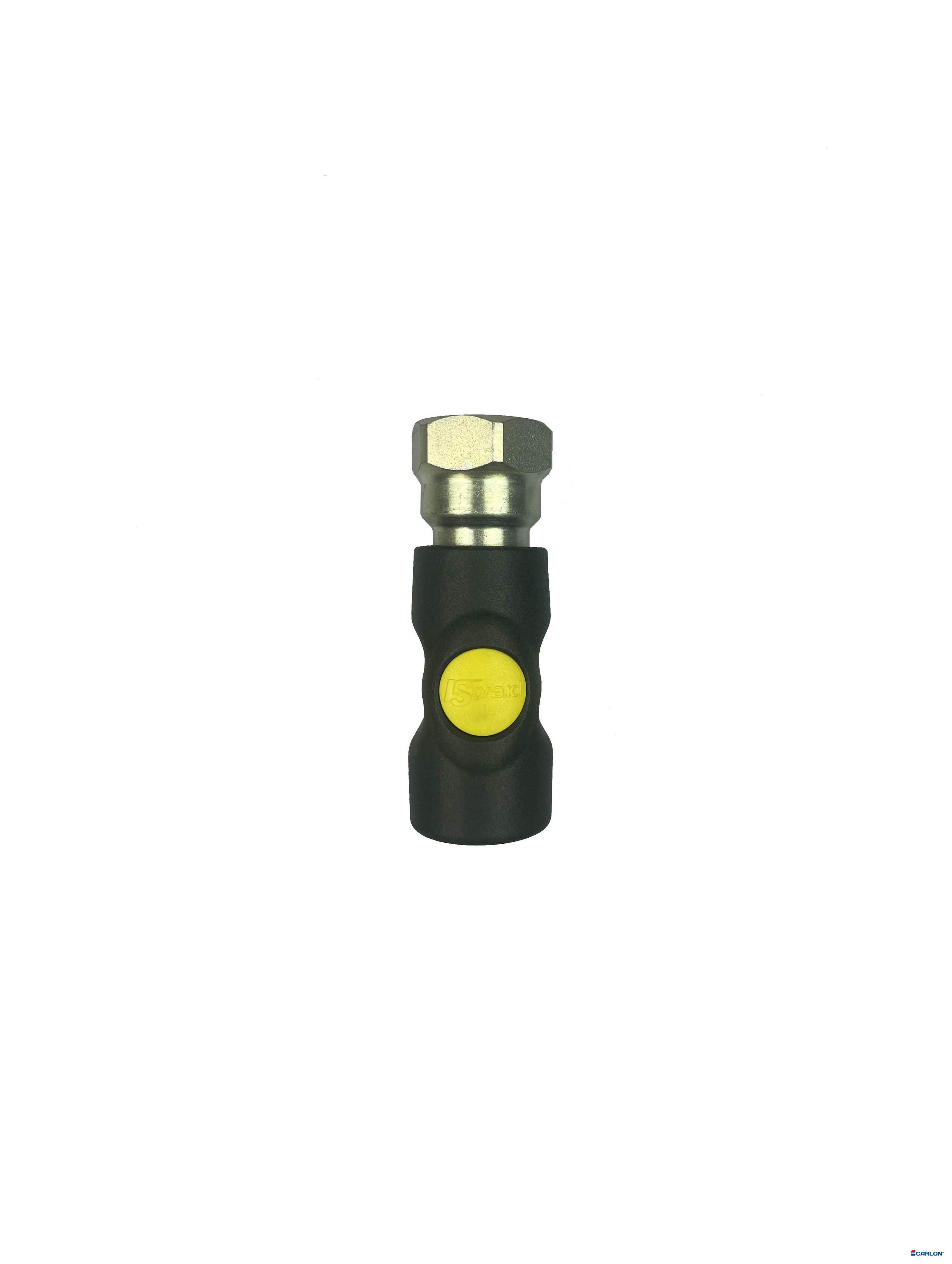 Veiligheidskoppeling A1/22 1/2" binnendraad met drukknop geel