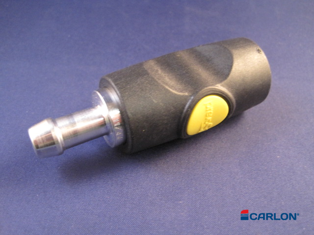 Veiligheidskoppeling A1/22 8mm slangpilaar met drukknop geel - Afbeelding 2