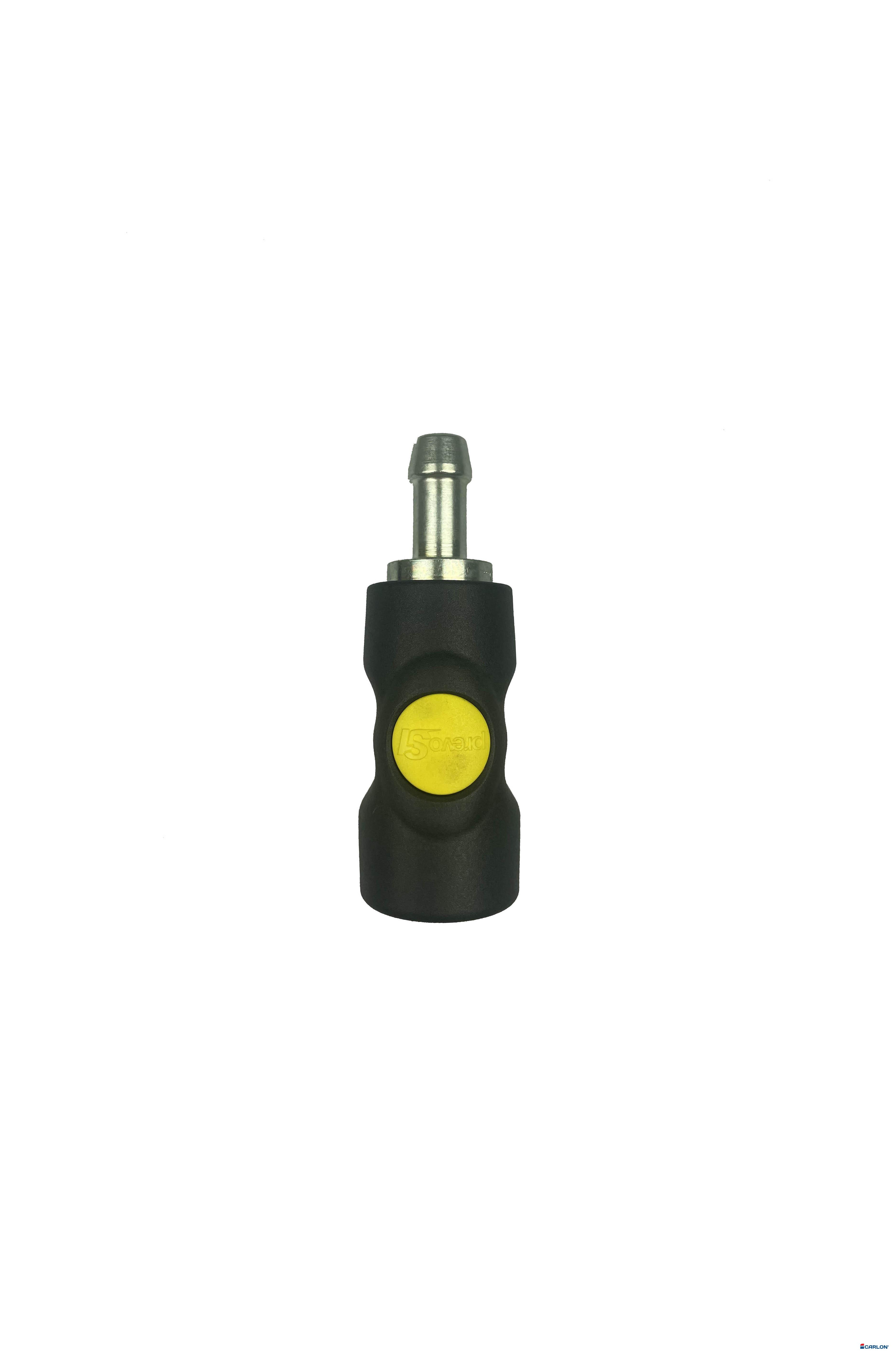 Veiligheidskoppeling A1/22 10mm slangpilaar met drukknop geel