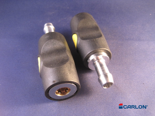 Veiligheidskoppeling A1/22 10mm slangpilaar met drukknop geel - Afbeelding 2