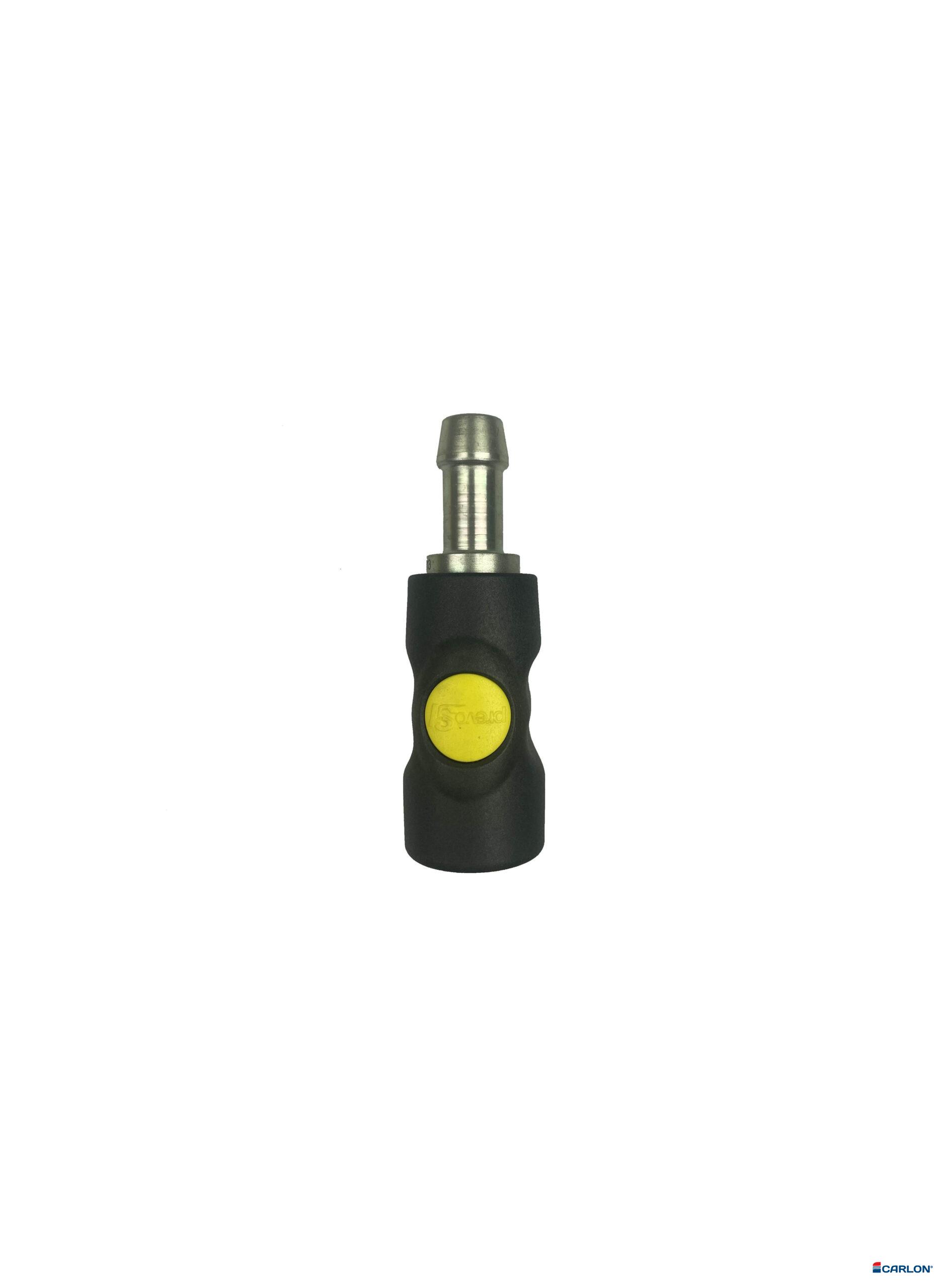 Veiligheidskoppeling A1/22 13mm slangpilaar met drukknop geel