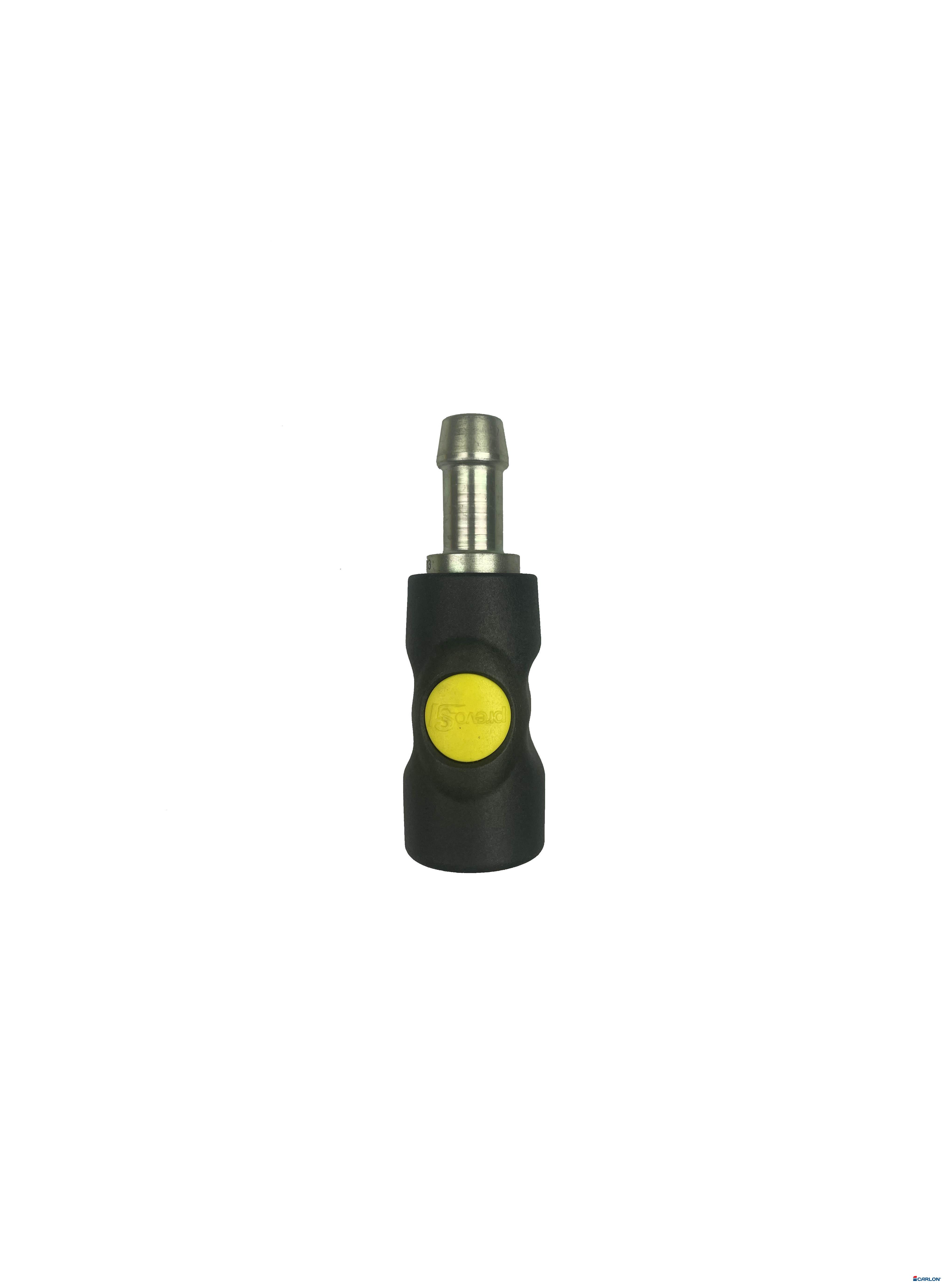 Veiligheidskoppeling A1/22 13mm slangpilaar met drukknop geel