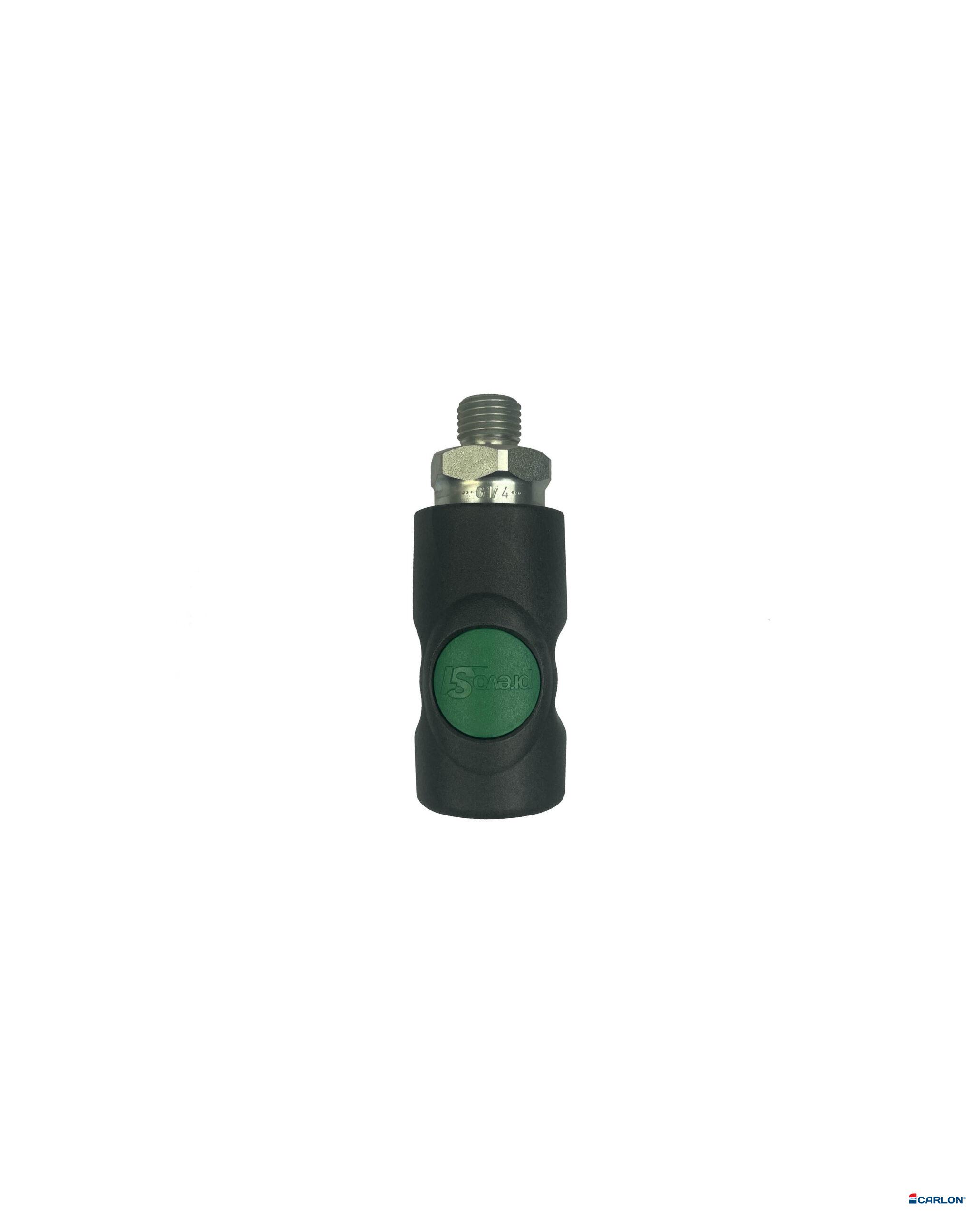 Veiligheidskoppeling C/25 1/4" buitendraad met drukknop groen