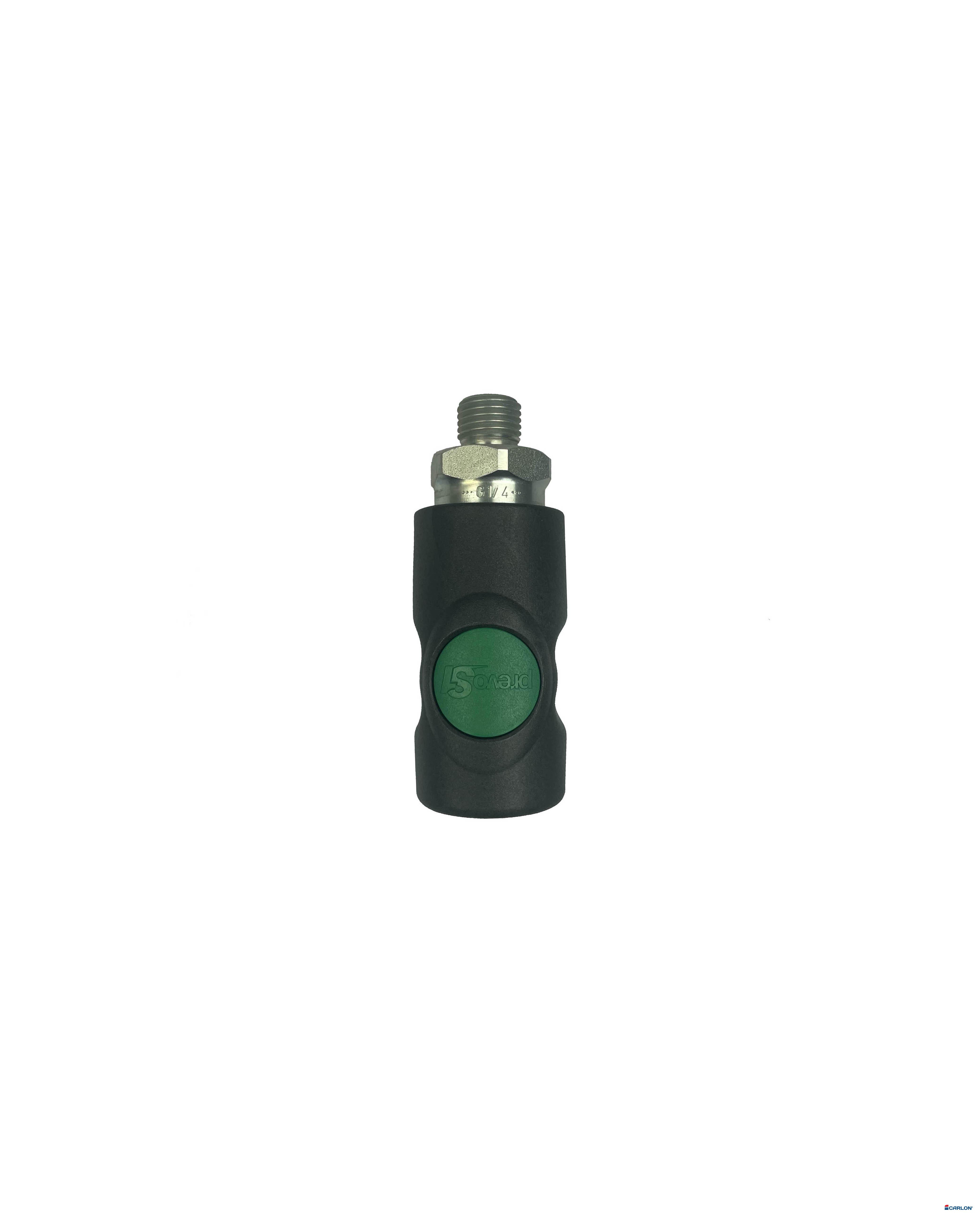 Veiligheidskoppeling C/25 1/4" buitendraad met drukknop groen
