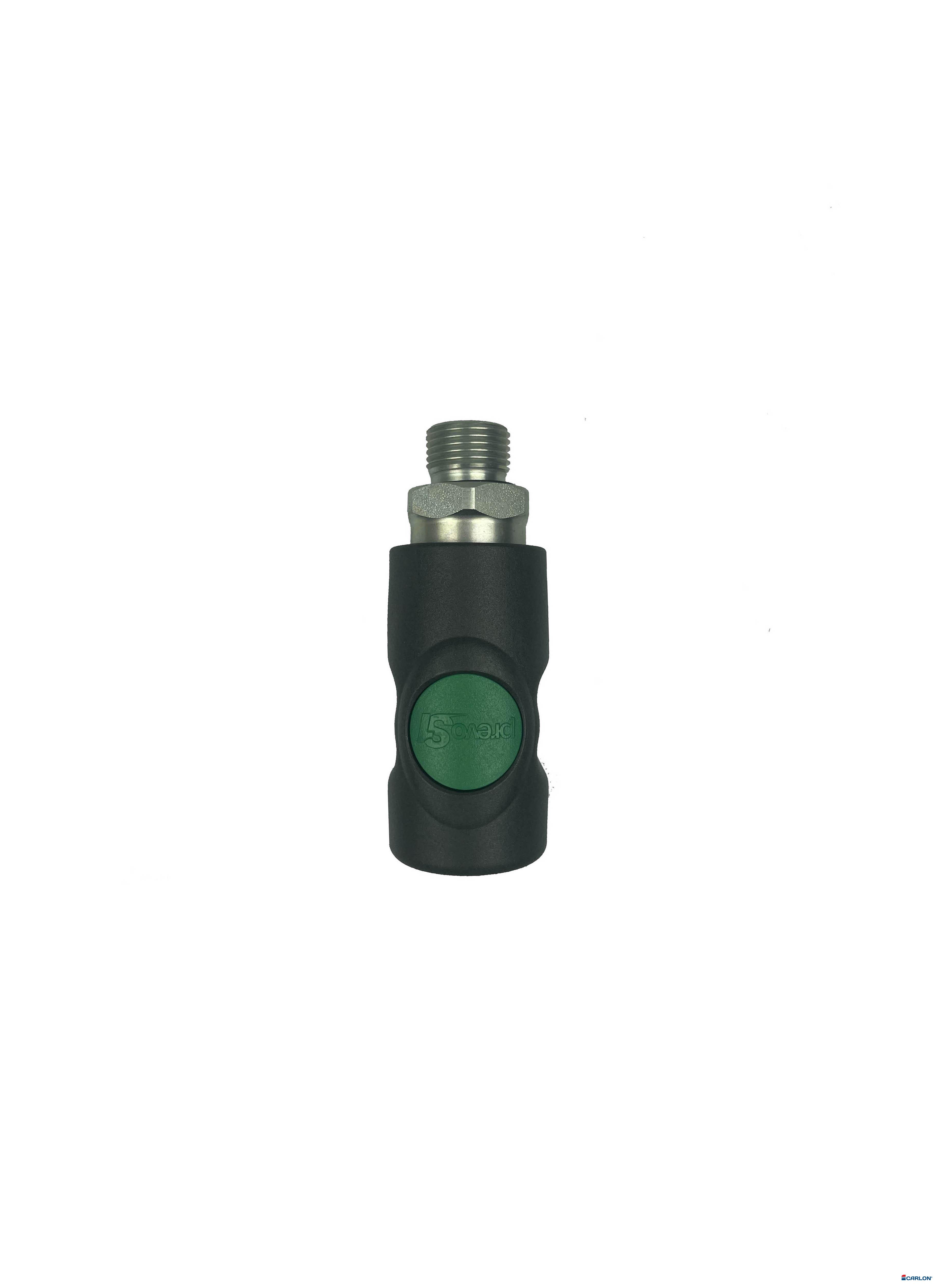 Veiligheidskoppeling C/25 3/8" buitendraad met drukknop groen