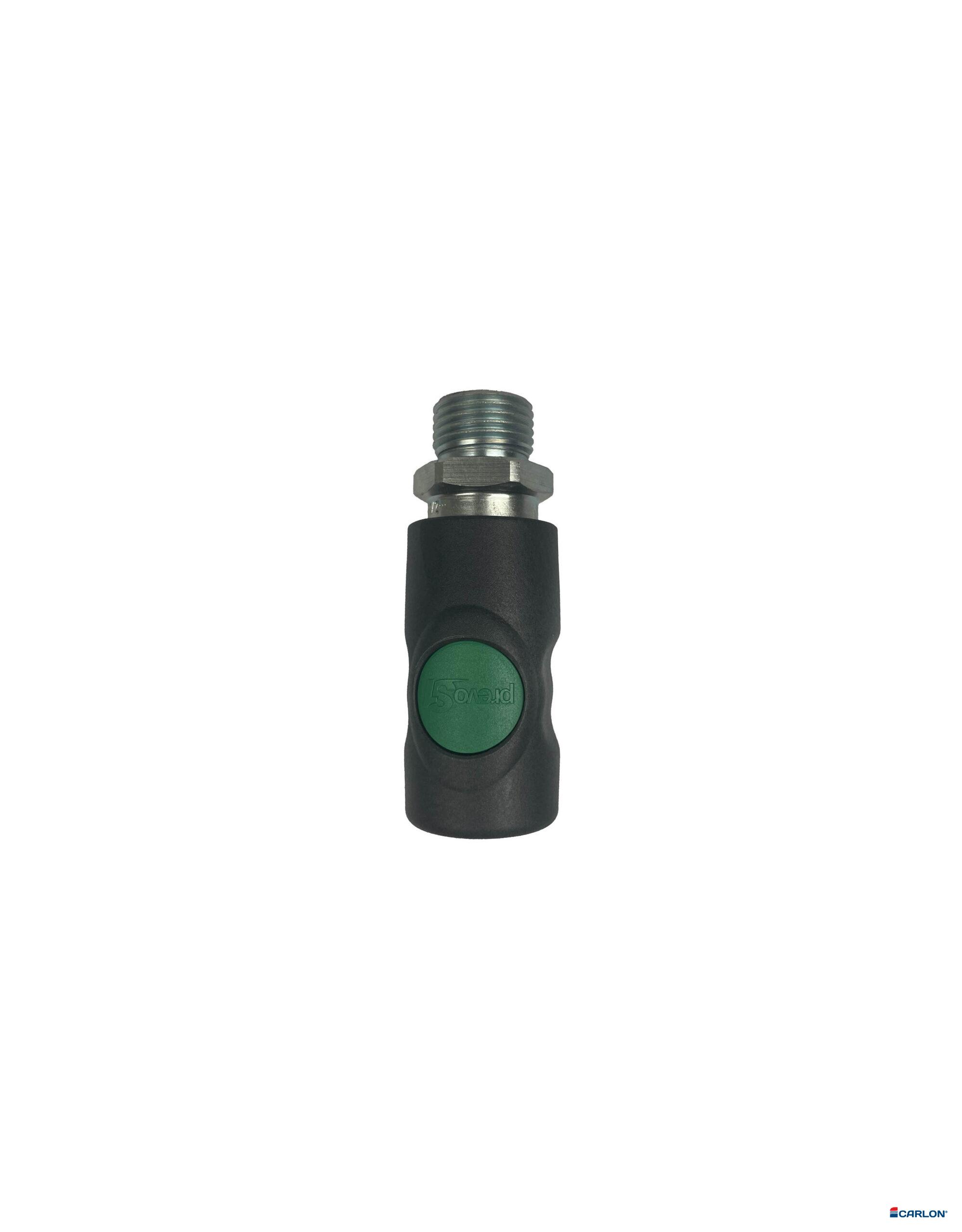 Veiligheidskoppeling C/25 1/2" buitendraad met drukknop groen