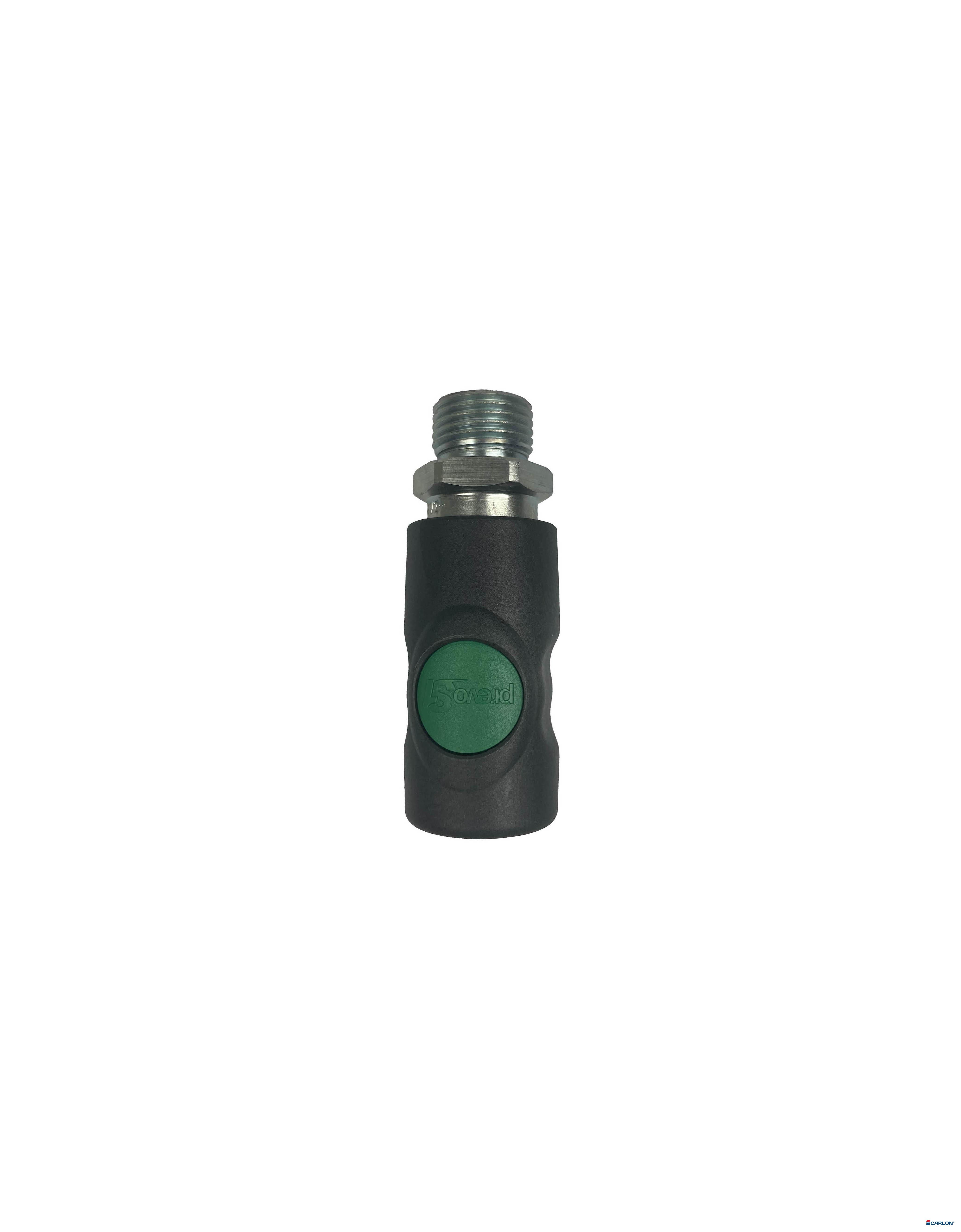 Veiligheidskoppeling C/25 1/2" buitendraad met drukknop groen