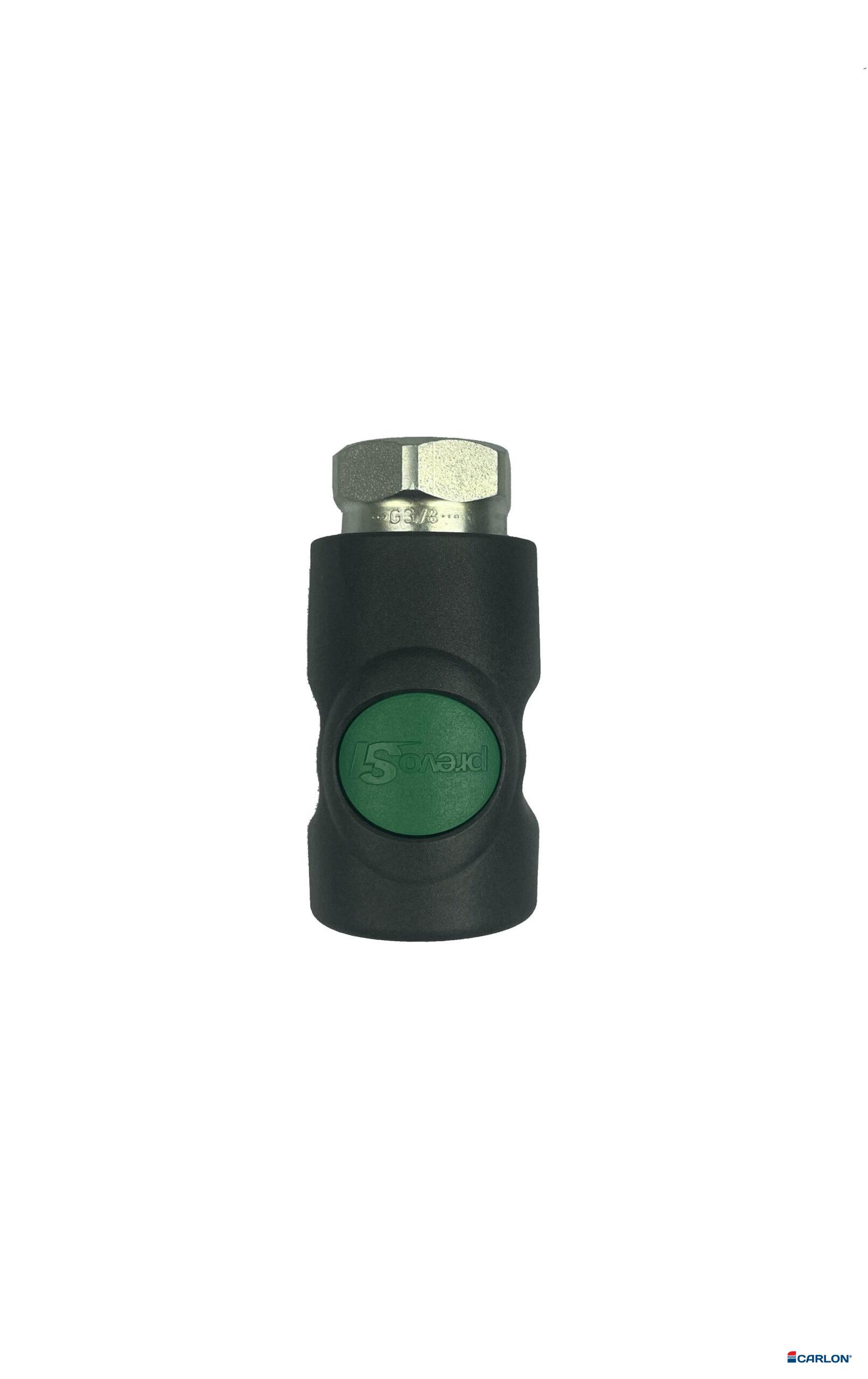 Veiligheidskoppeling C/25 3/8" binnendraad met drukknop groen