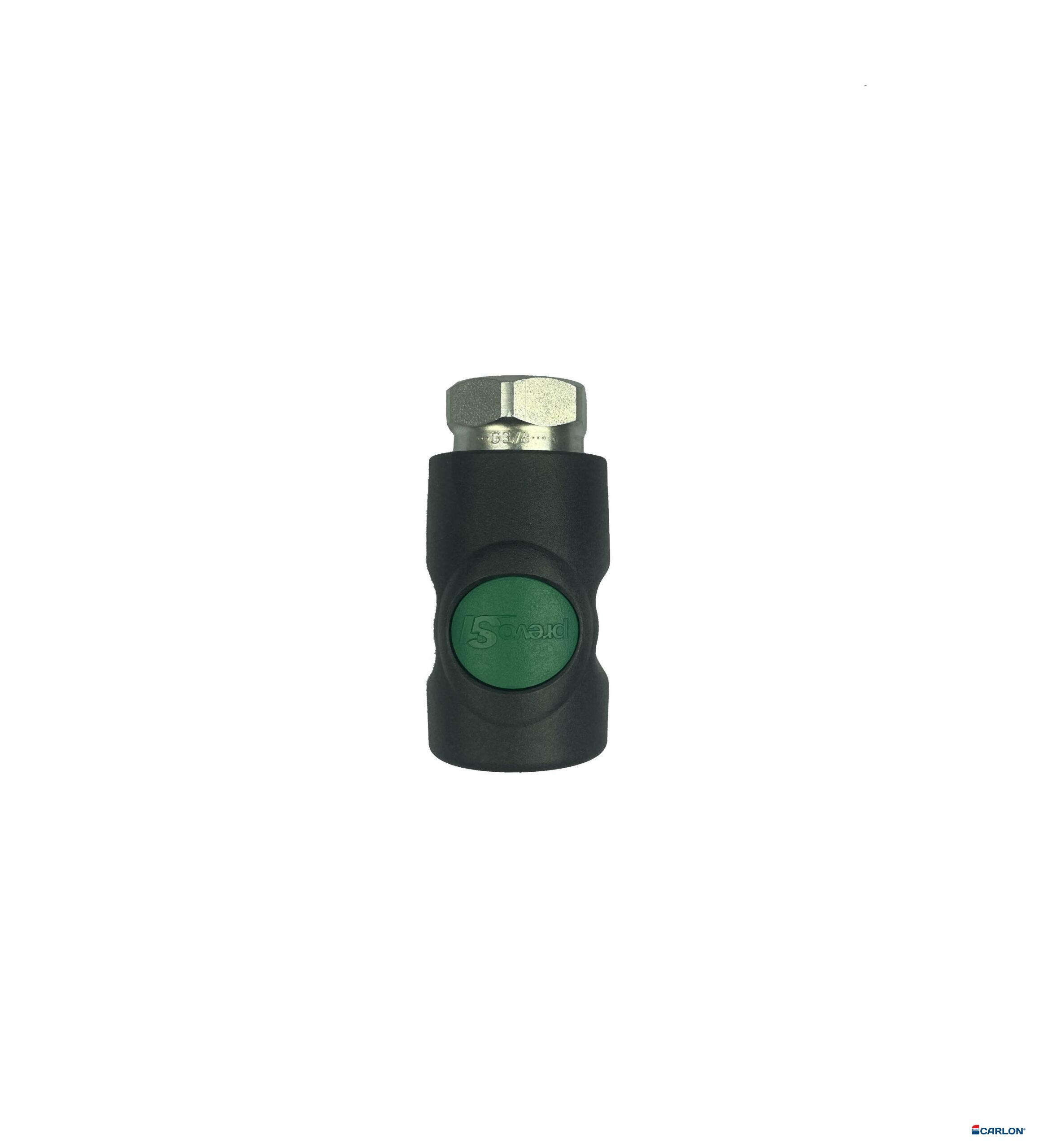 Veiligheidskoppeling C/25 3/8" binnendraad met drukknop groen