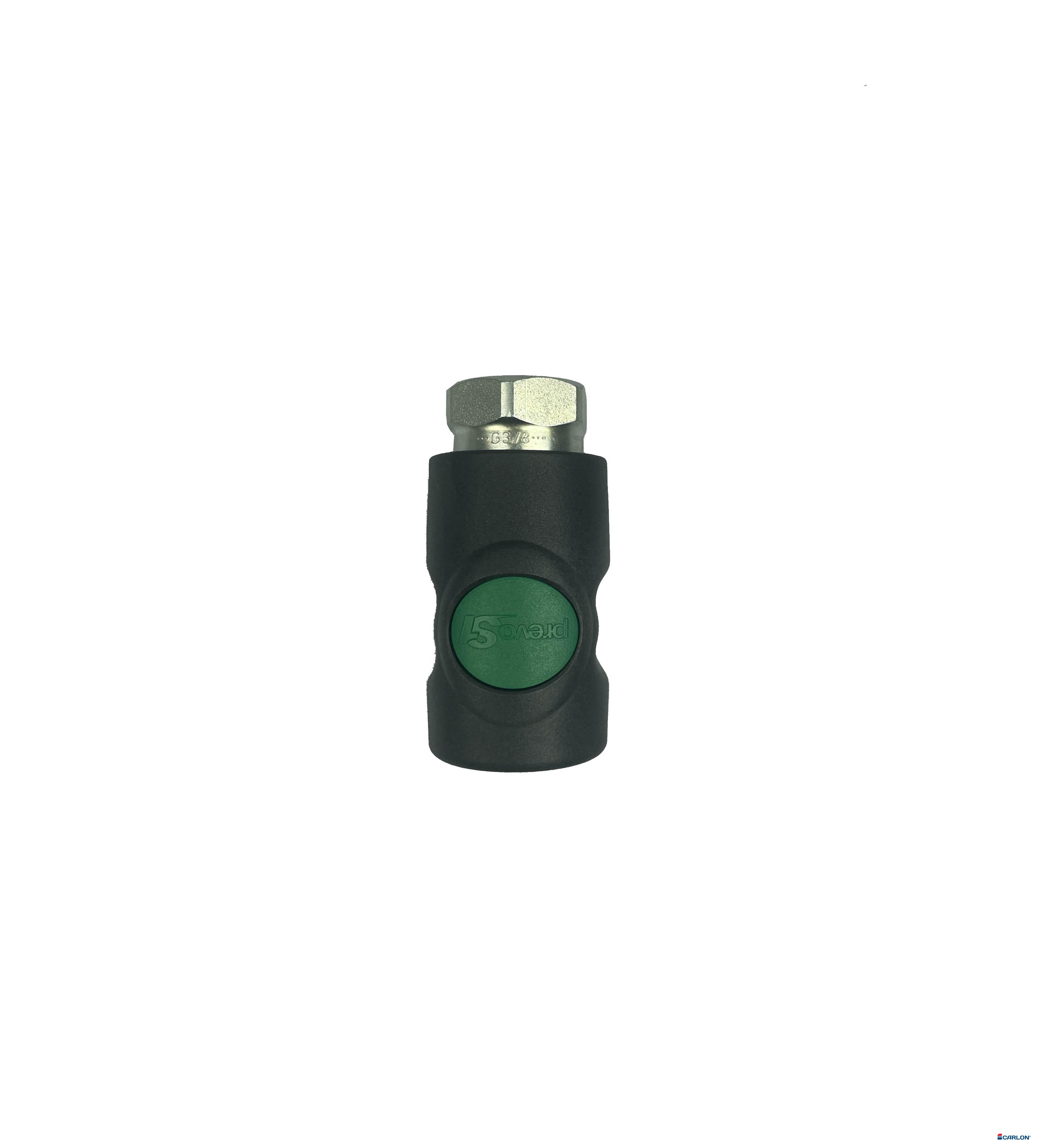 Veiligheidskoppeling C/25 3/8" binnendraad met drukknop groen