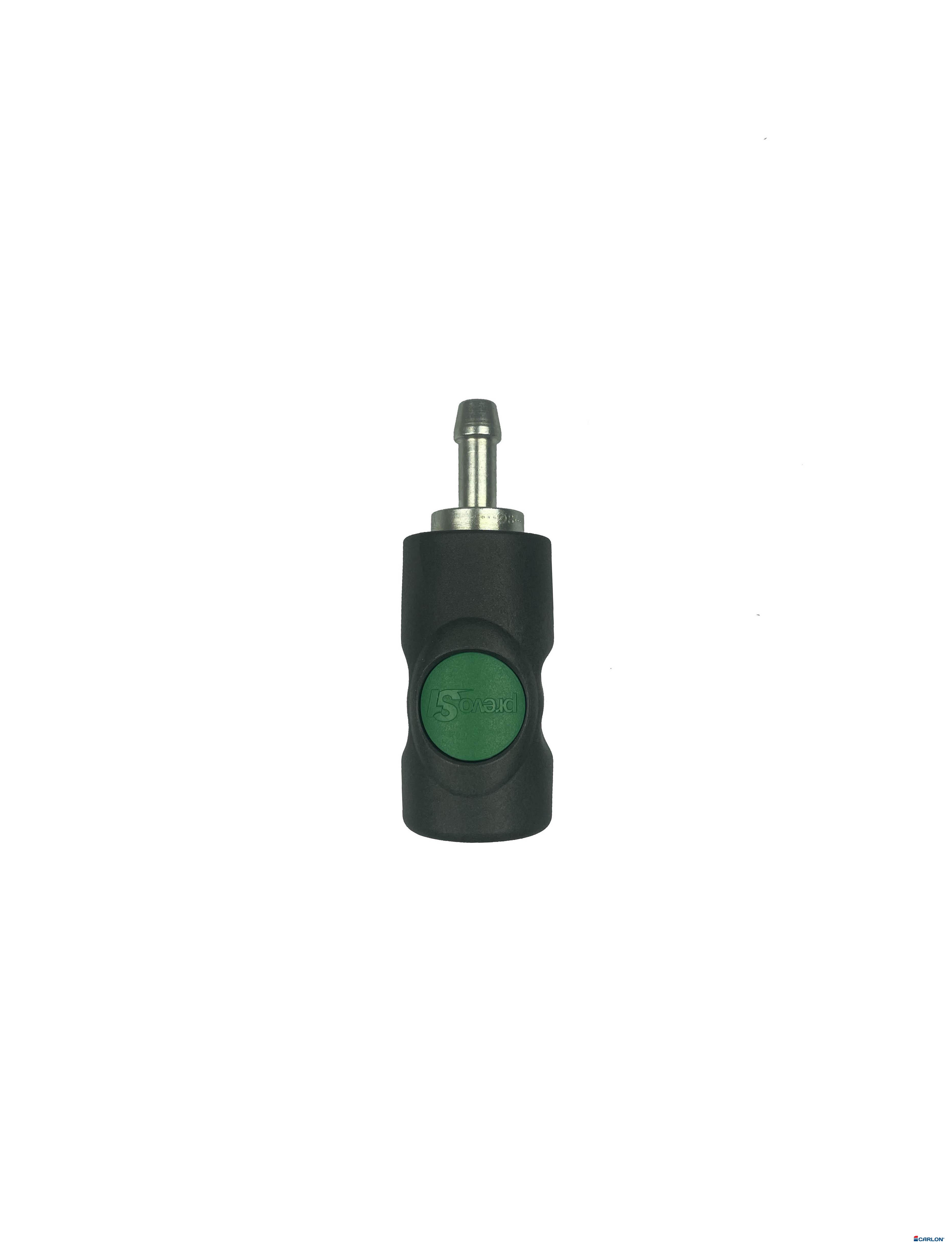 Veiligheidskoppeling C/25 8mm slangpil. met drukknop groen
