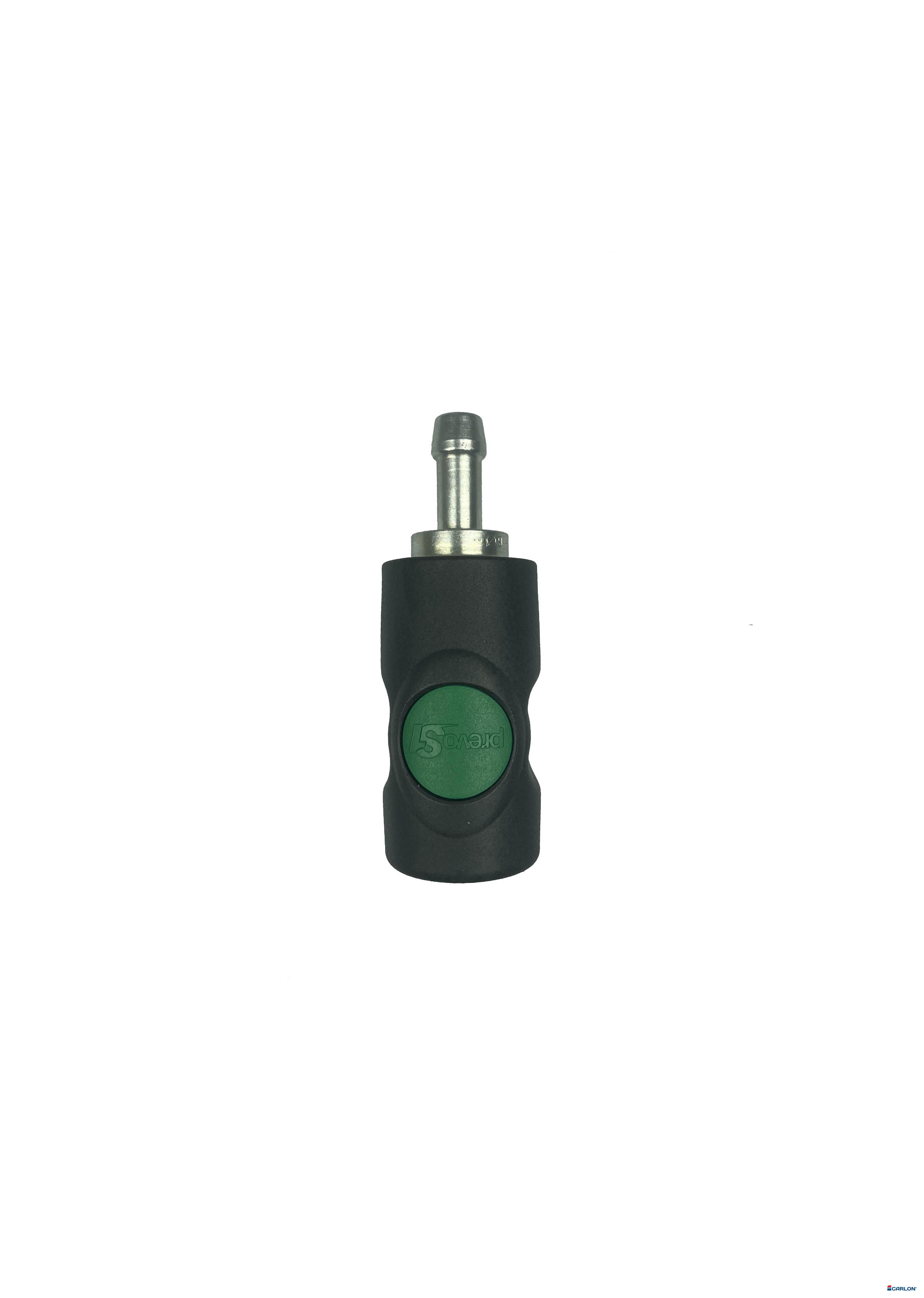 Veiligheidskoppeling C/25 10mm slangpil. met drukknop groen