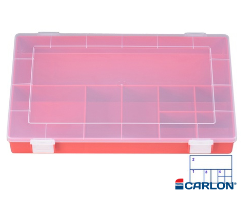 Assortimentsbox PP rood 8-vaks 225x335x55mm