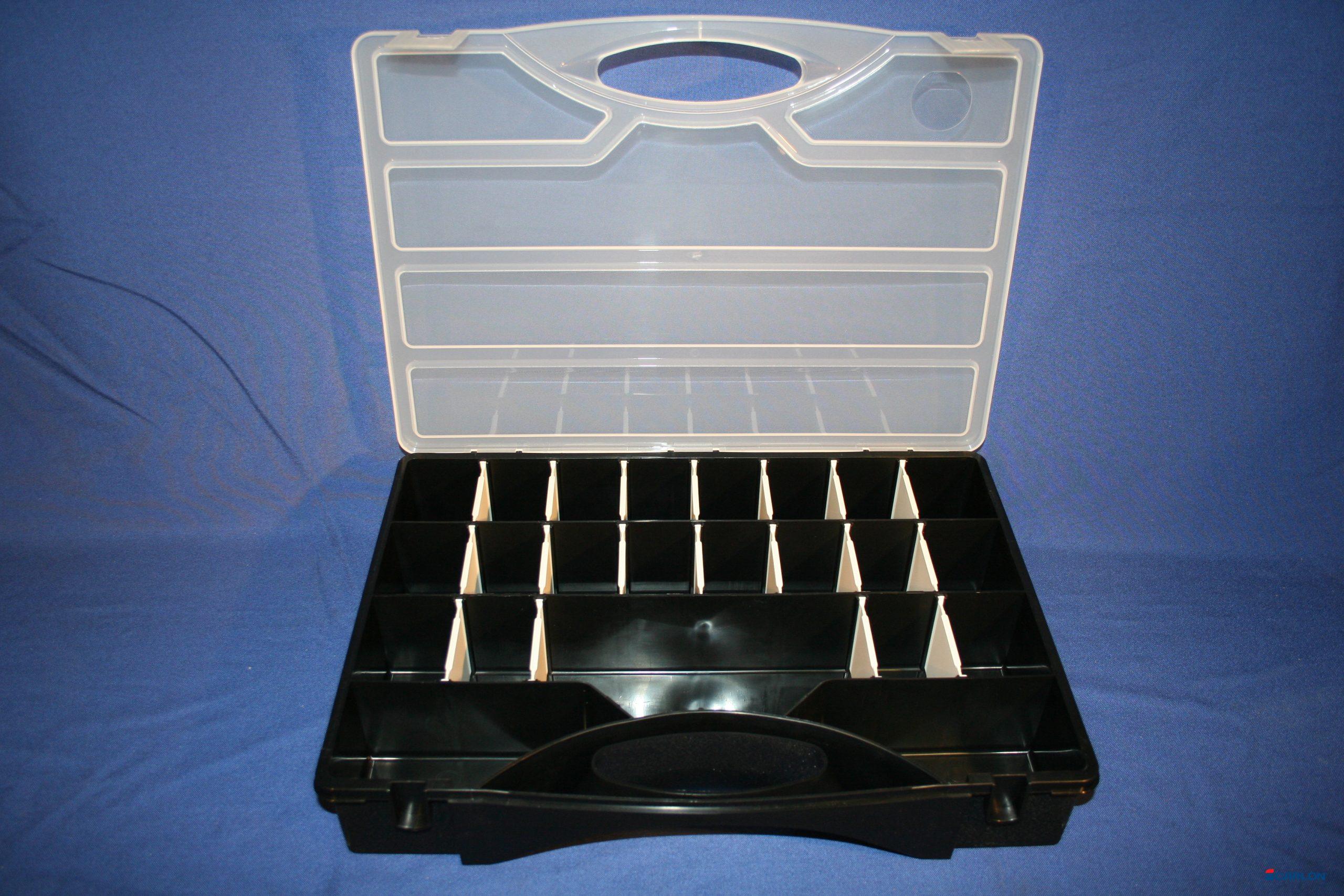 Assortimentsbox PP zwart 5 23-vaks 460x320x80mm