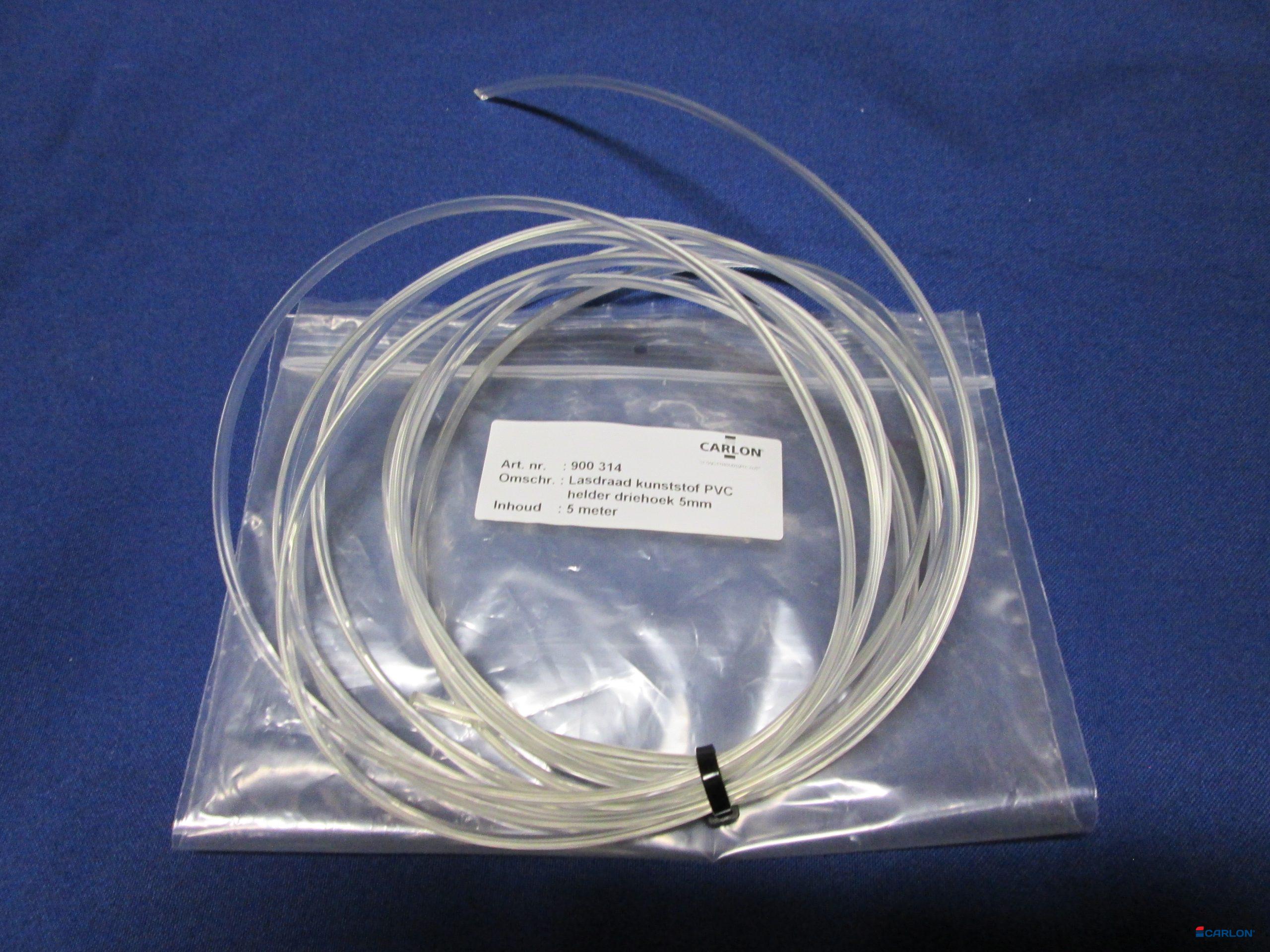 Lasdraad kunststof PVC helder driehoek 4mm (5m)