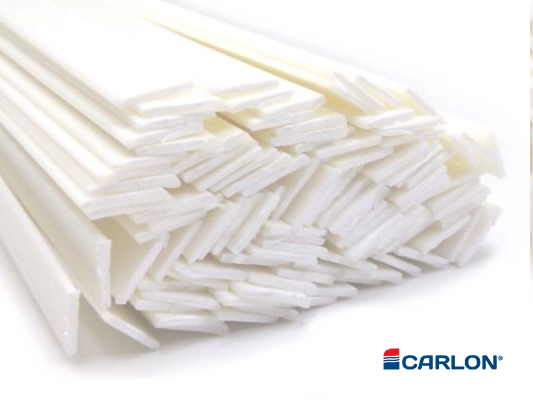 Lasdraad kunststof PE-HD wit 8x2mm plat (25st)