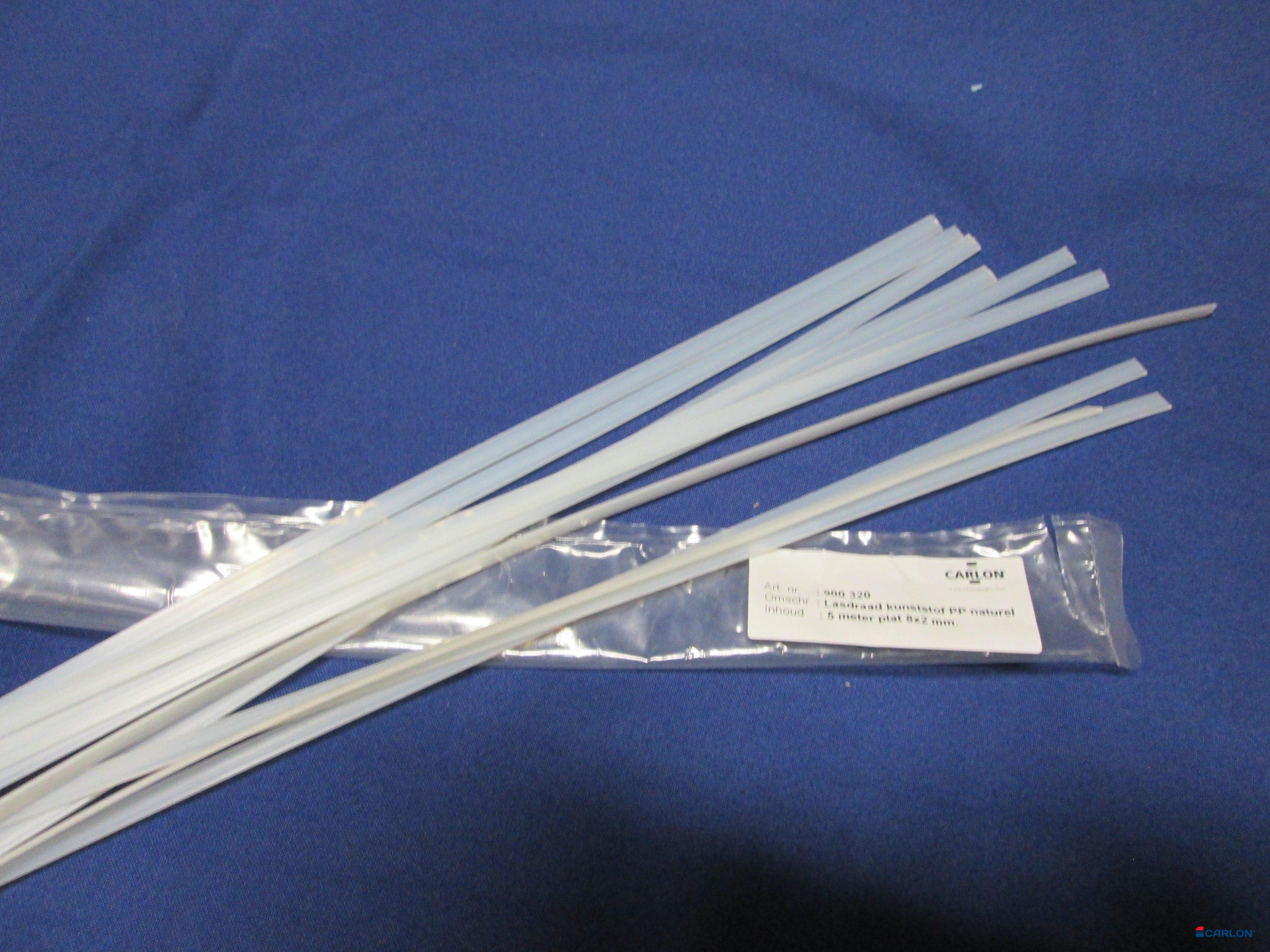 Lasdraad kunststof PP naturel 8x2mm plat (5m)