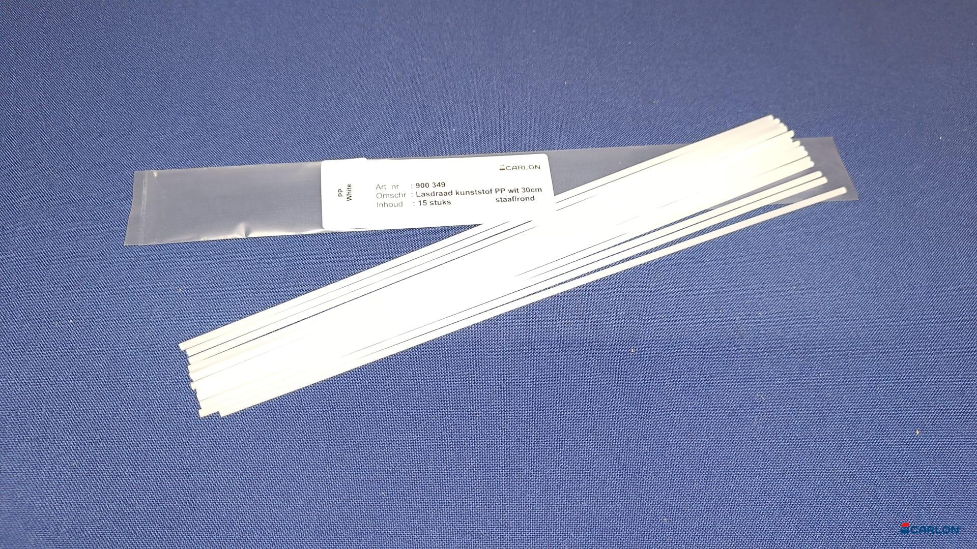 Lasdraad kunststof PP wit 30cm staaf (15st) rond