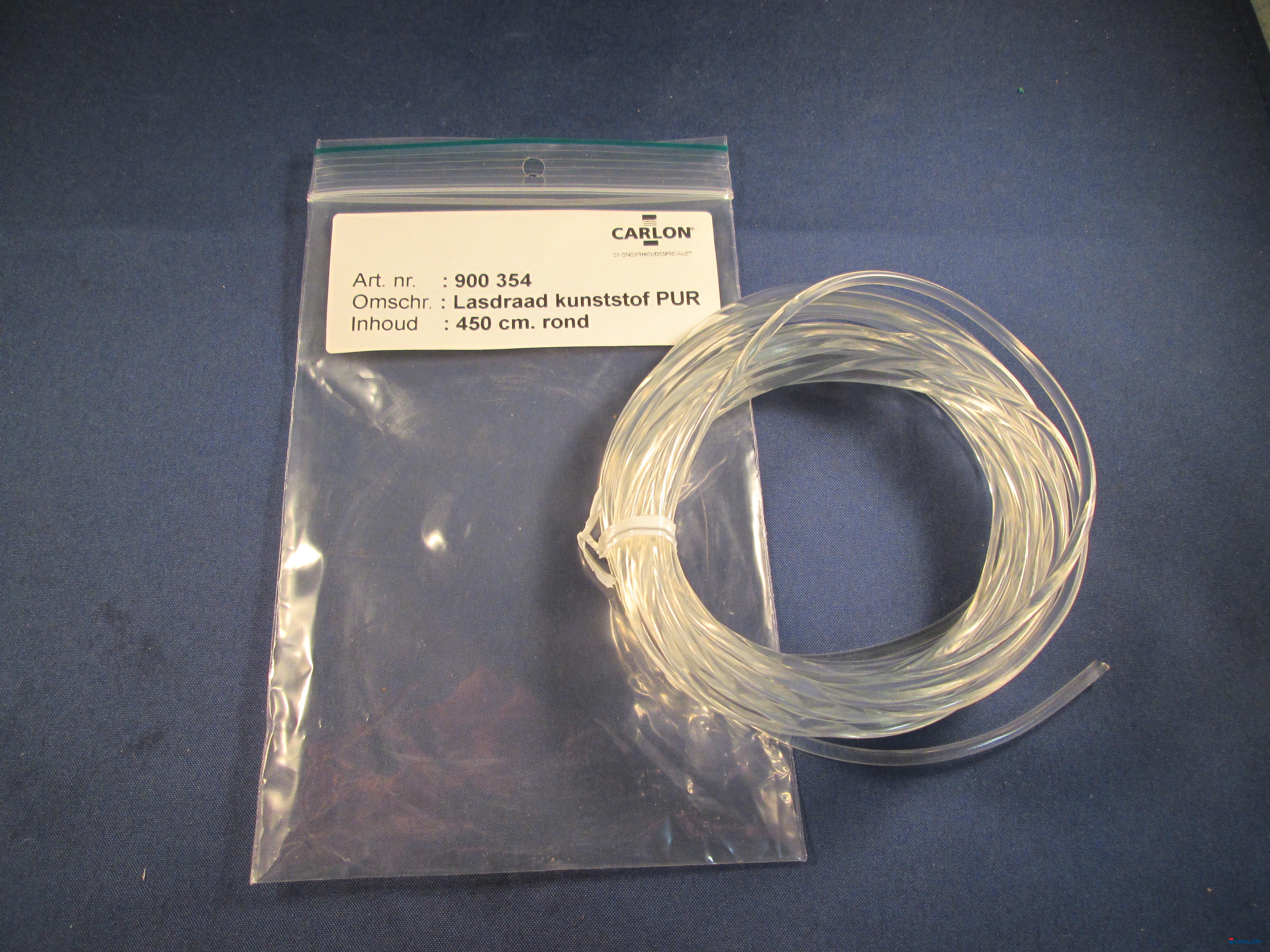 Lasdraad kunststof PUR transparant 3mm rond 450cm rol