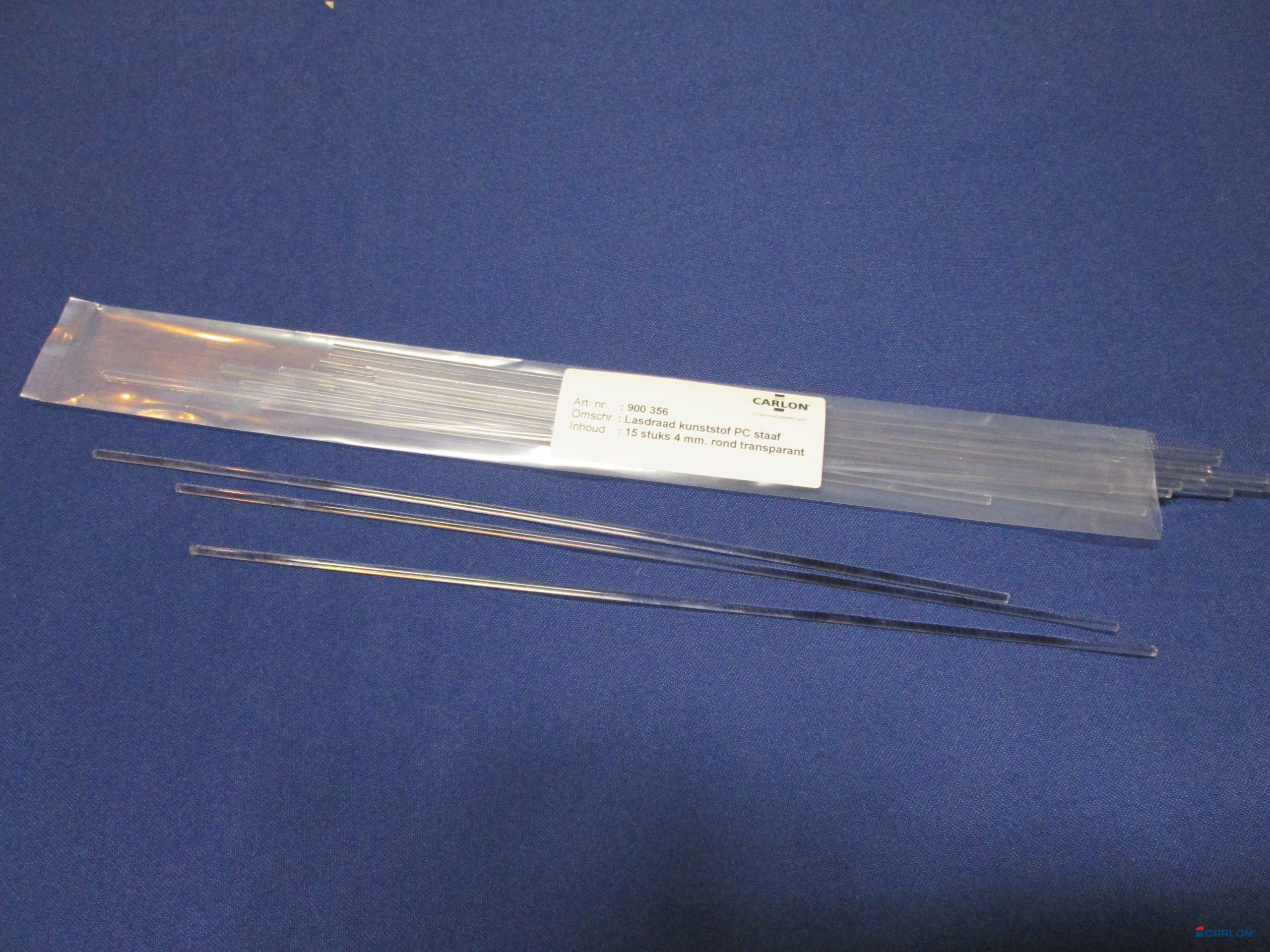 Lasdraad kunststof PC transparant 4mm 30cm staaf (15st)